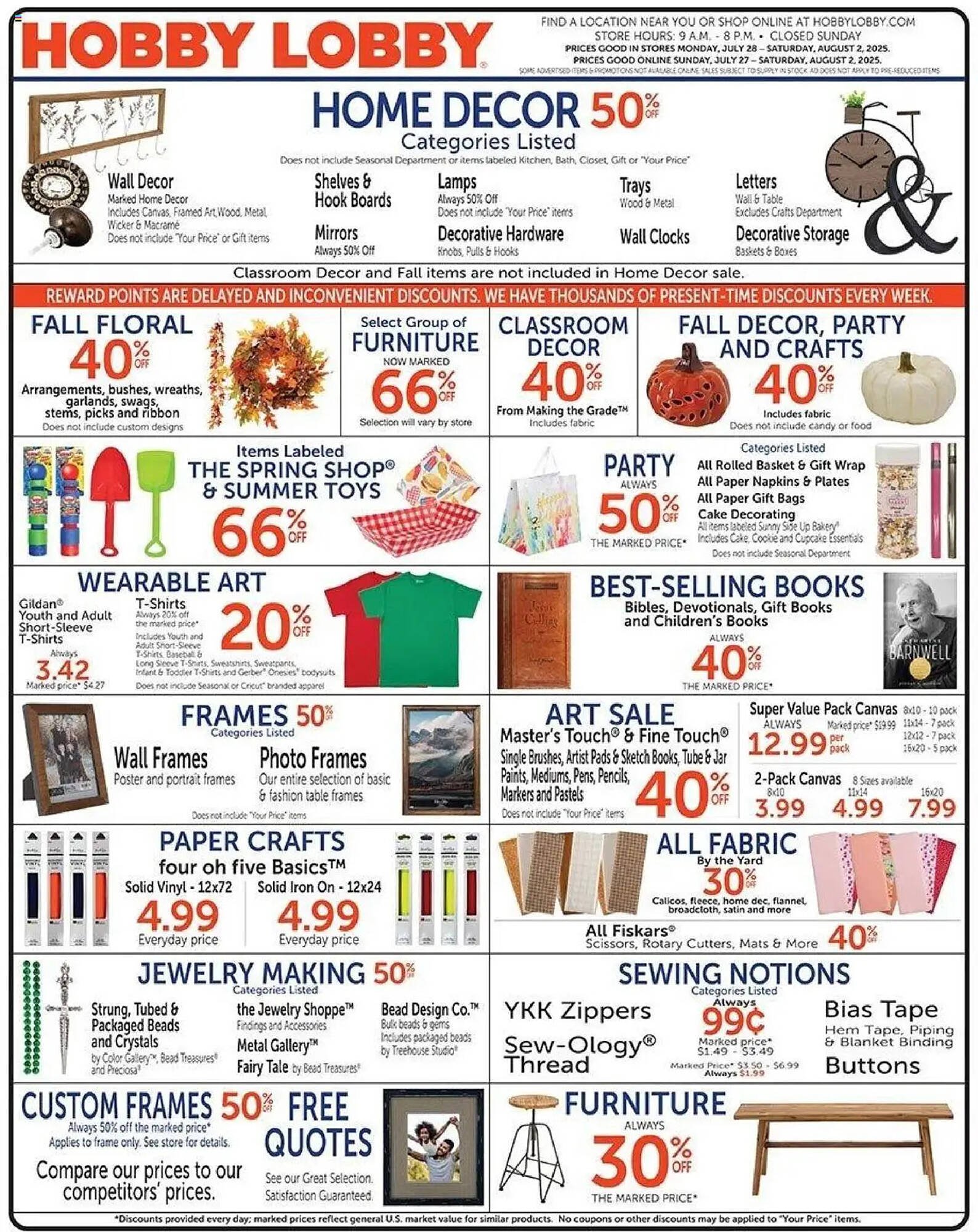 Hobby Lobby Weekly Ad (2025-07-27 - 2025-08-02) | 1