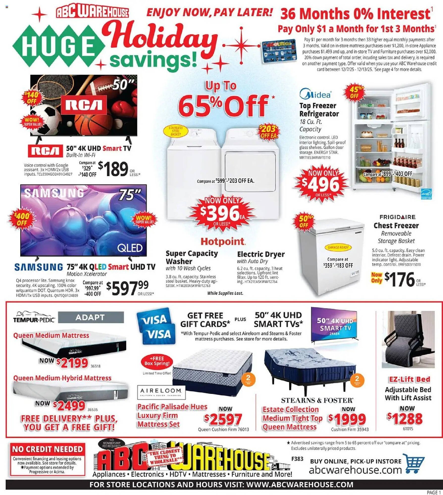 ABC Warehouse weekly ad