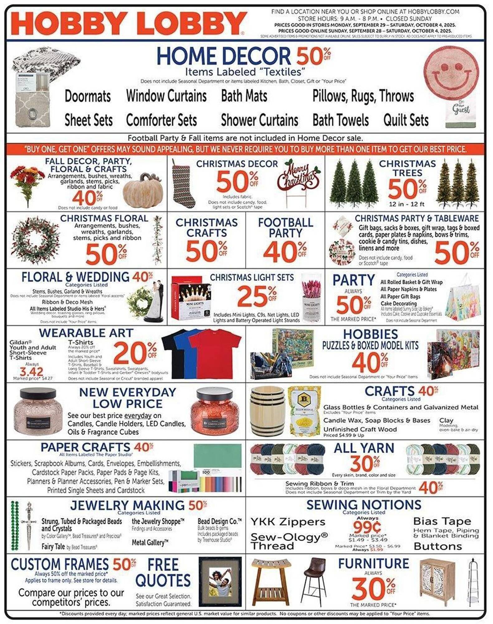 Hobby Lobby weekly ad (2025-09-28 - 2025-10-04) | 1