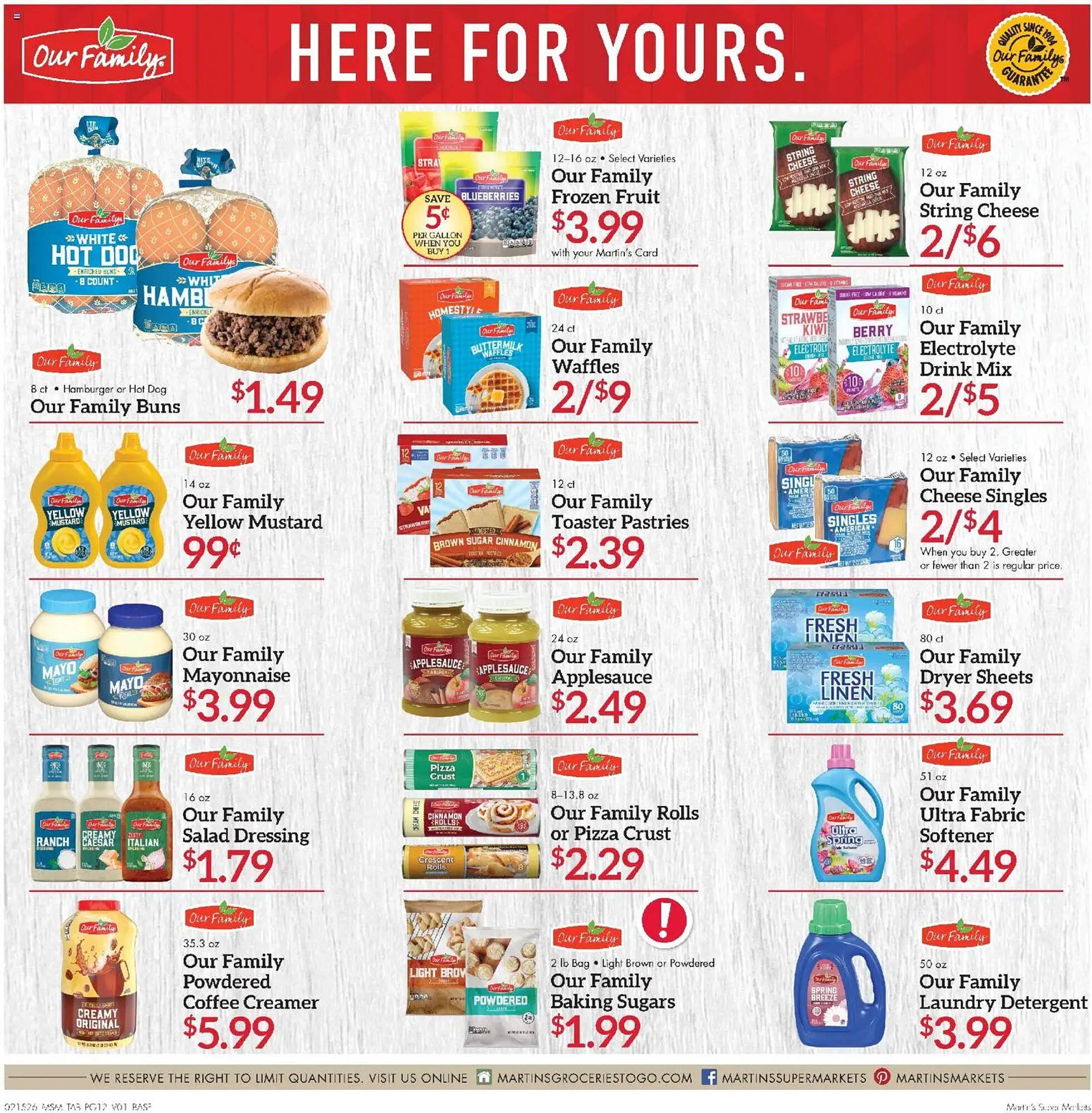 Martin's weekly ad