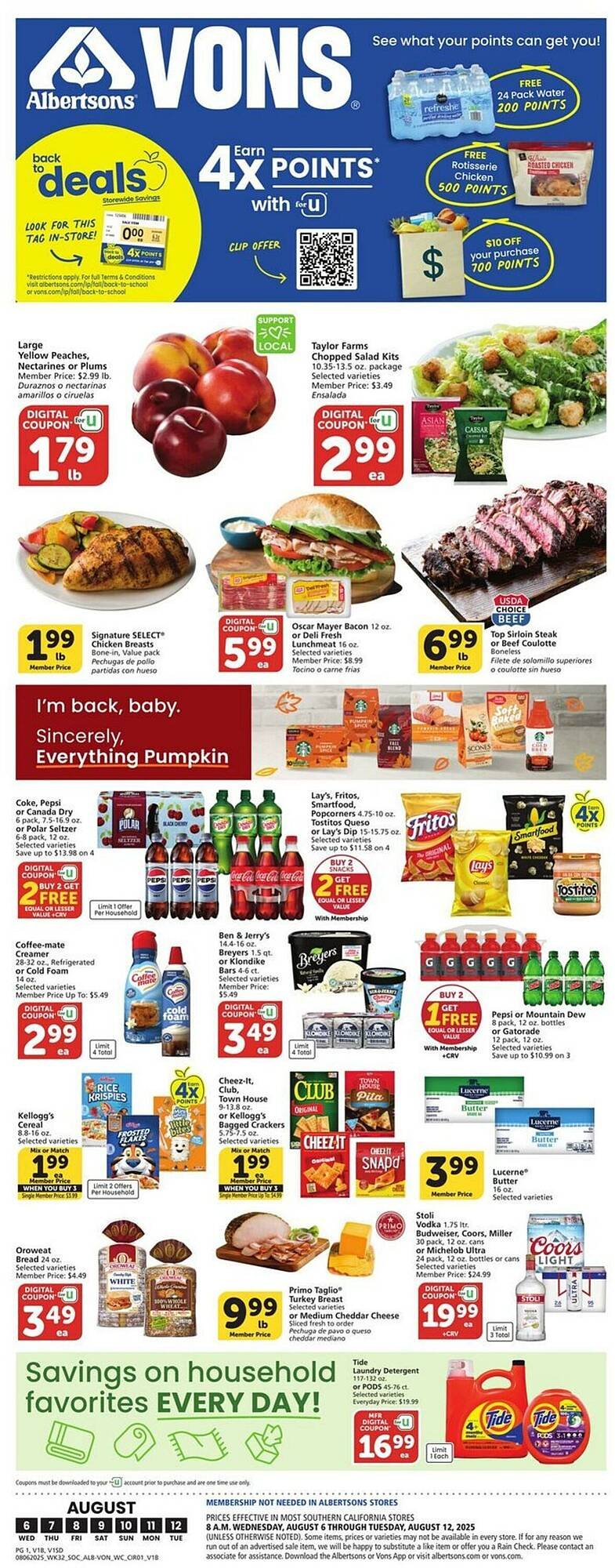 Vons Weekly Ad (2025-08-06 - 2025-08-12) | 1