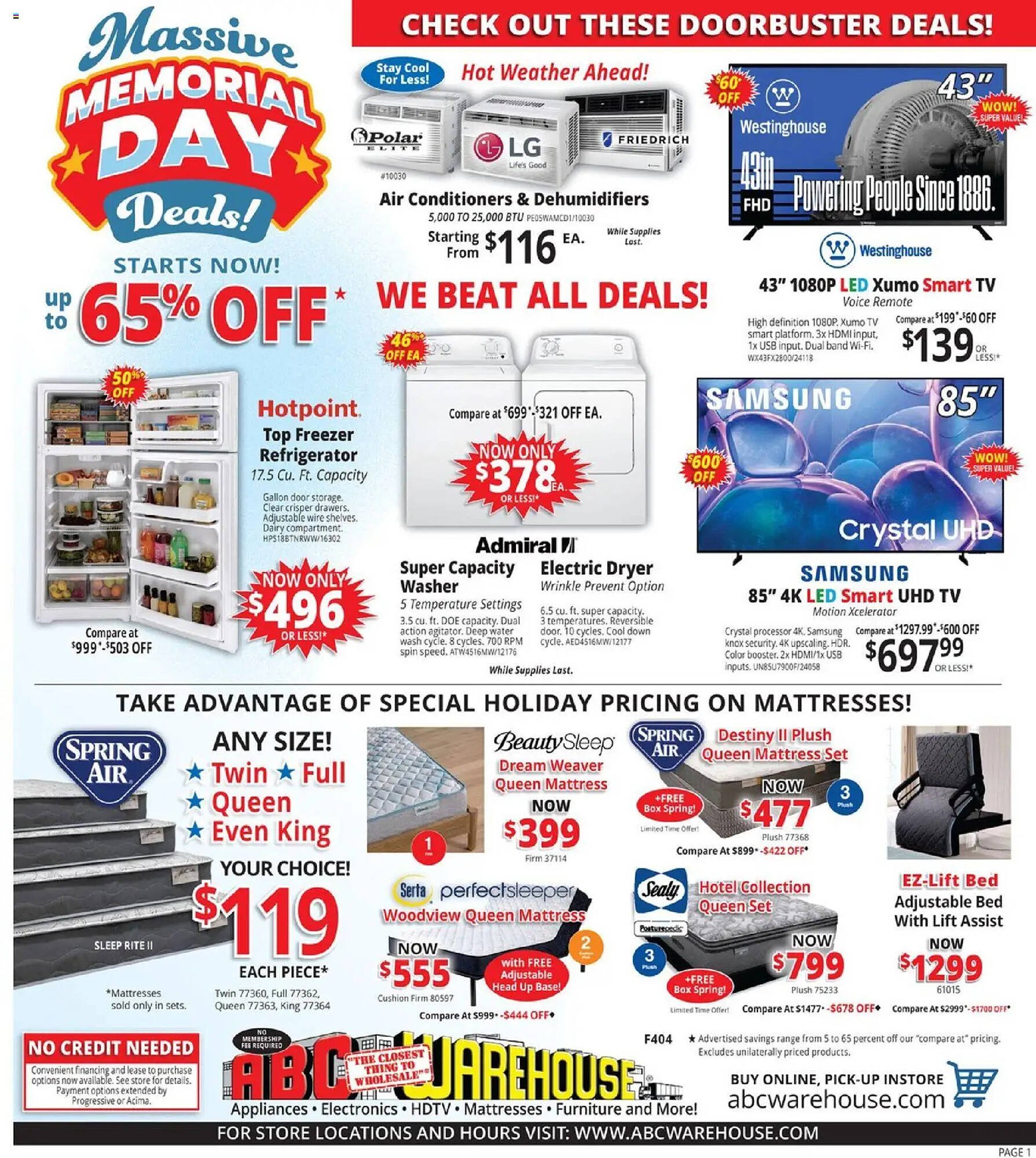 ABC Warehouse weekly ad
