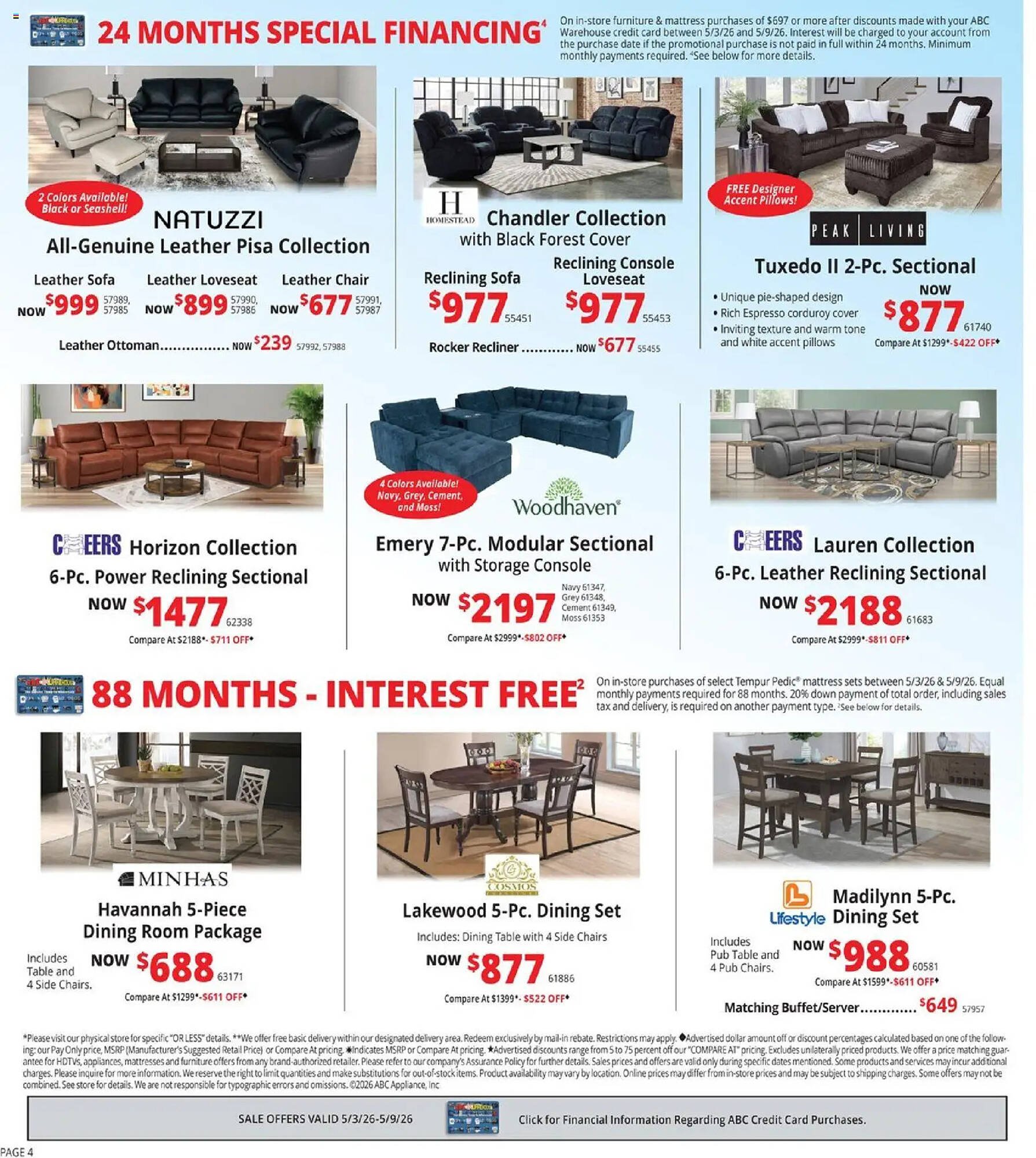 ABC Warehouse weekly ad
