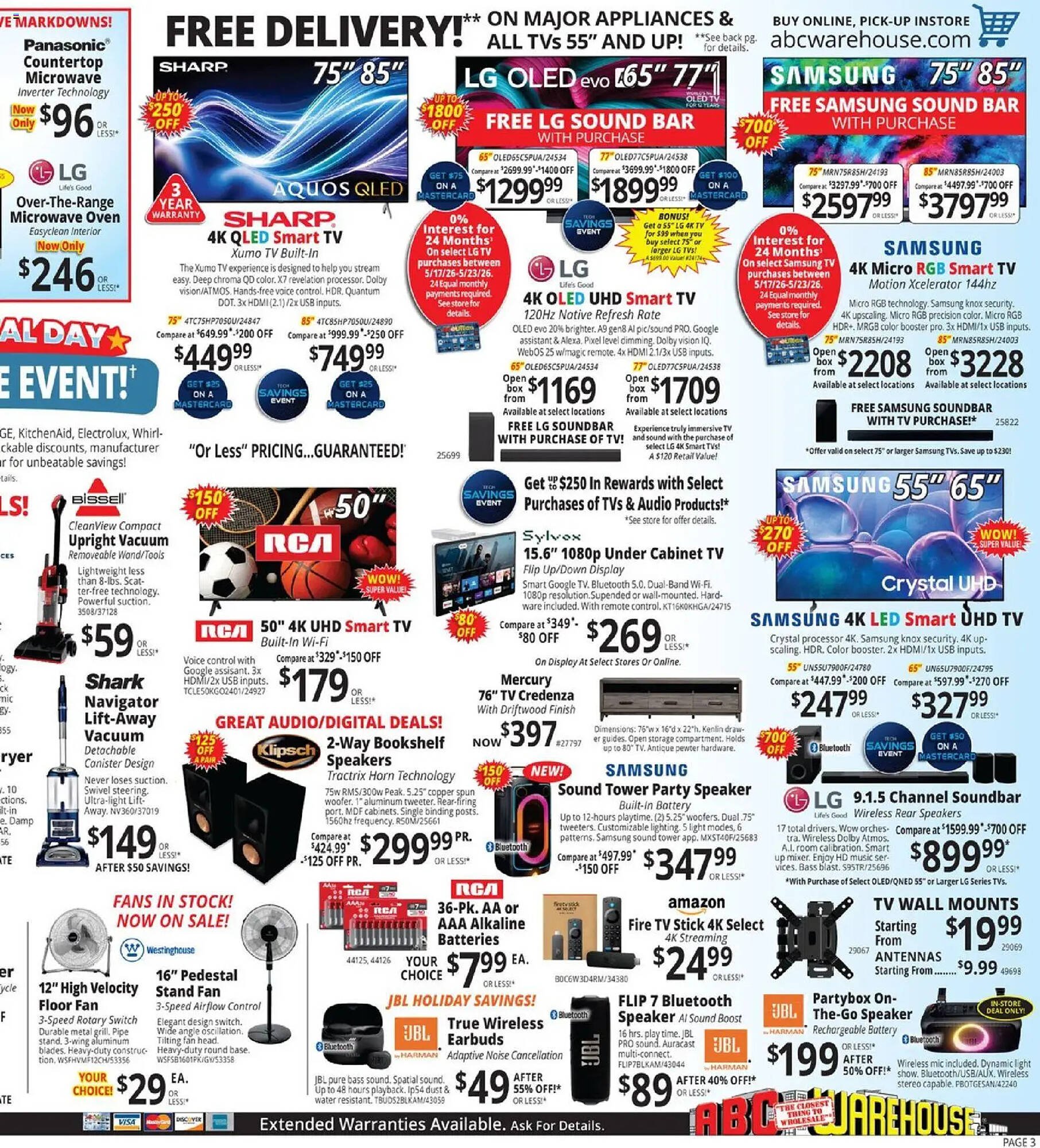 ABC Warehouse weekly ad