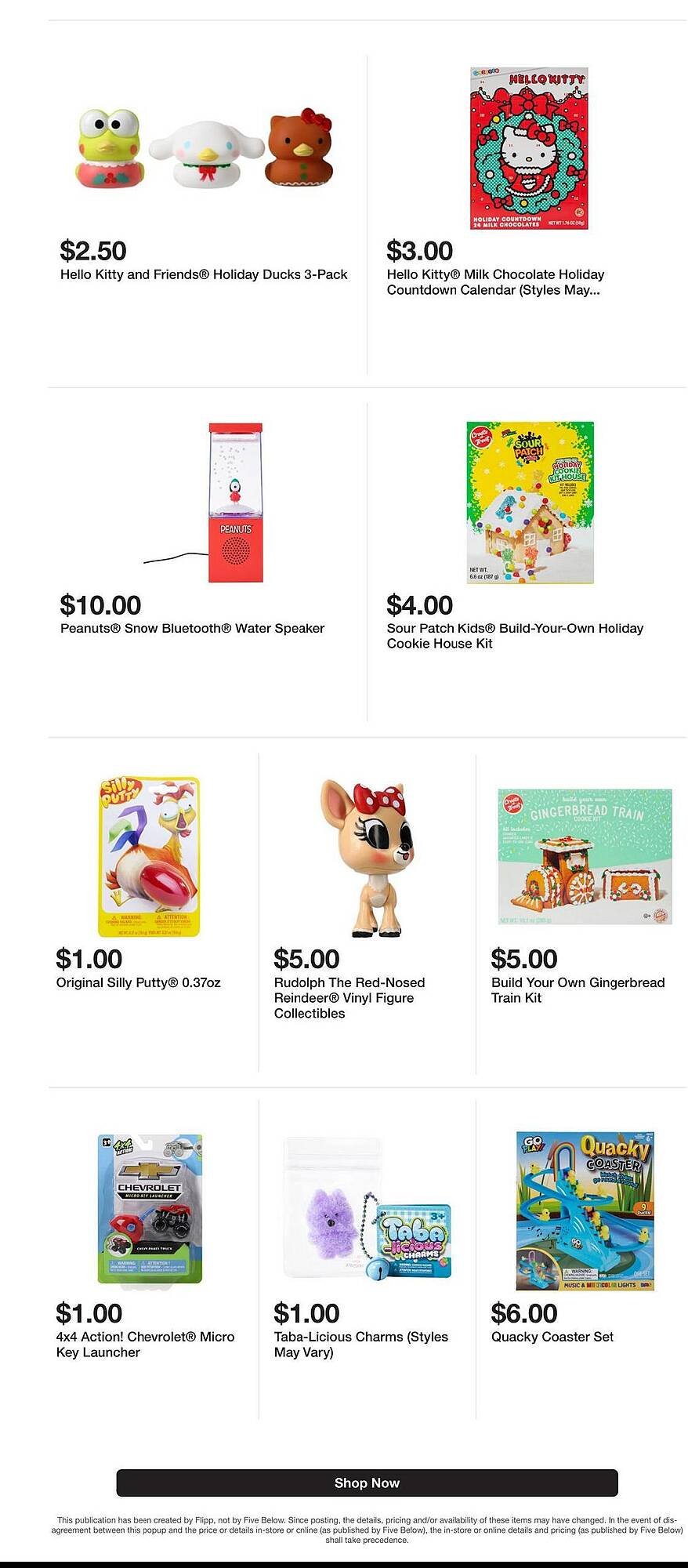 Five Below weekly ad