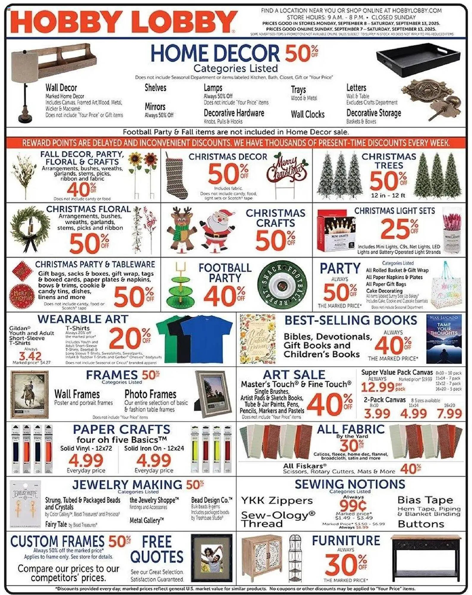 Hobby Lobby weekly ad (2025-09-07 - 2025-09-13) | 1