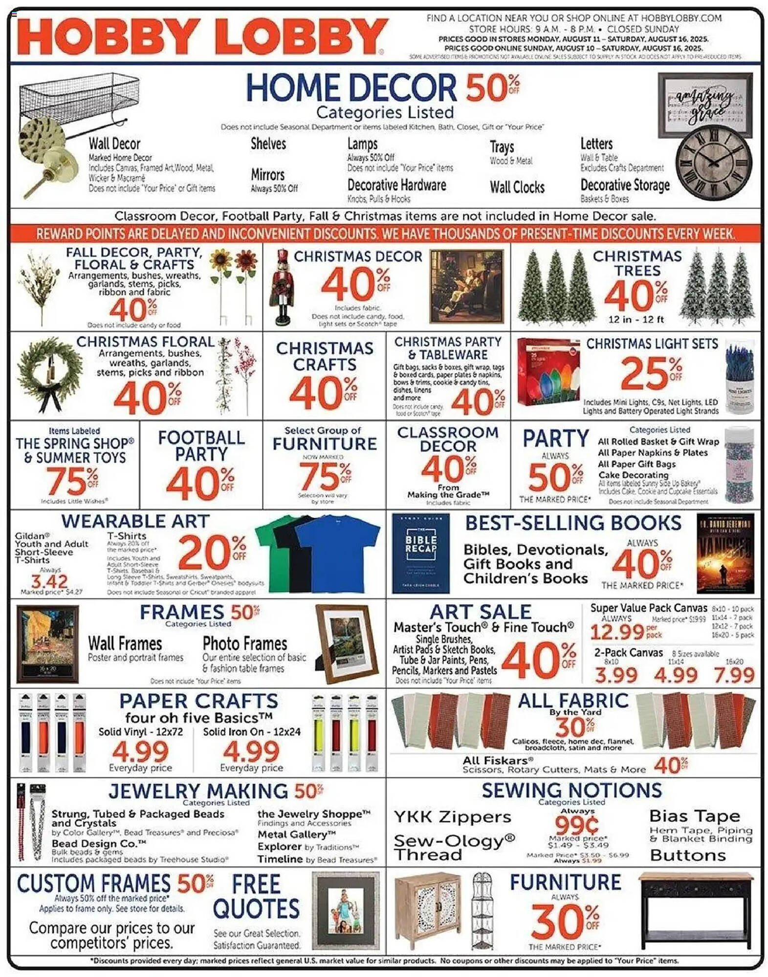Hobby Lobby Weekly Ad (2025-08-11 - 2025-08-17) | 1