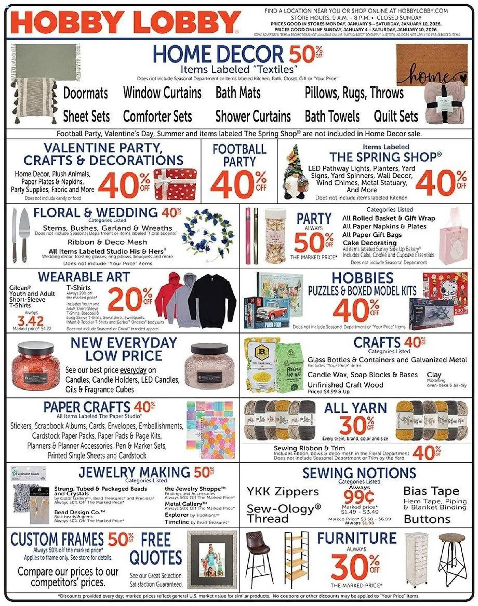 Hobby Lobby weekly ad