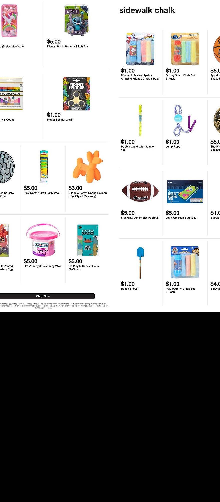 Five Below weekly ad