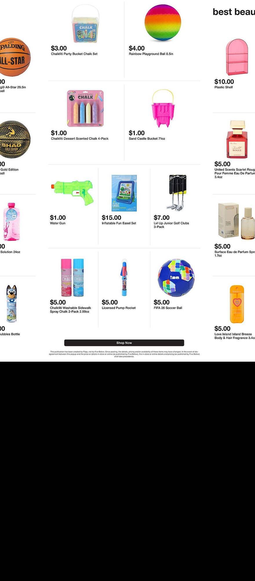 Five Below weekly ad