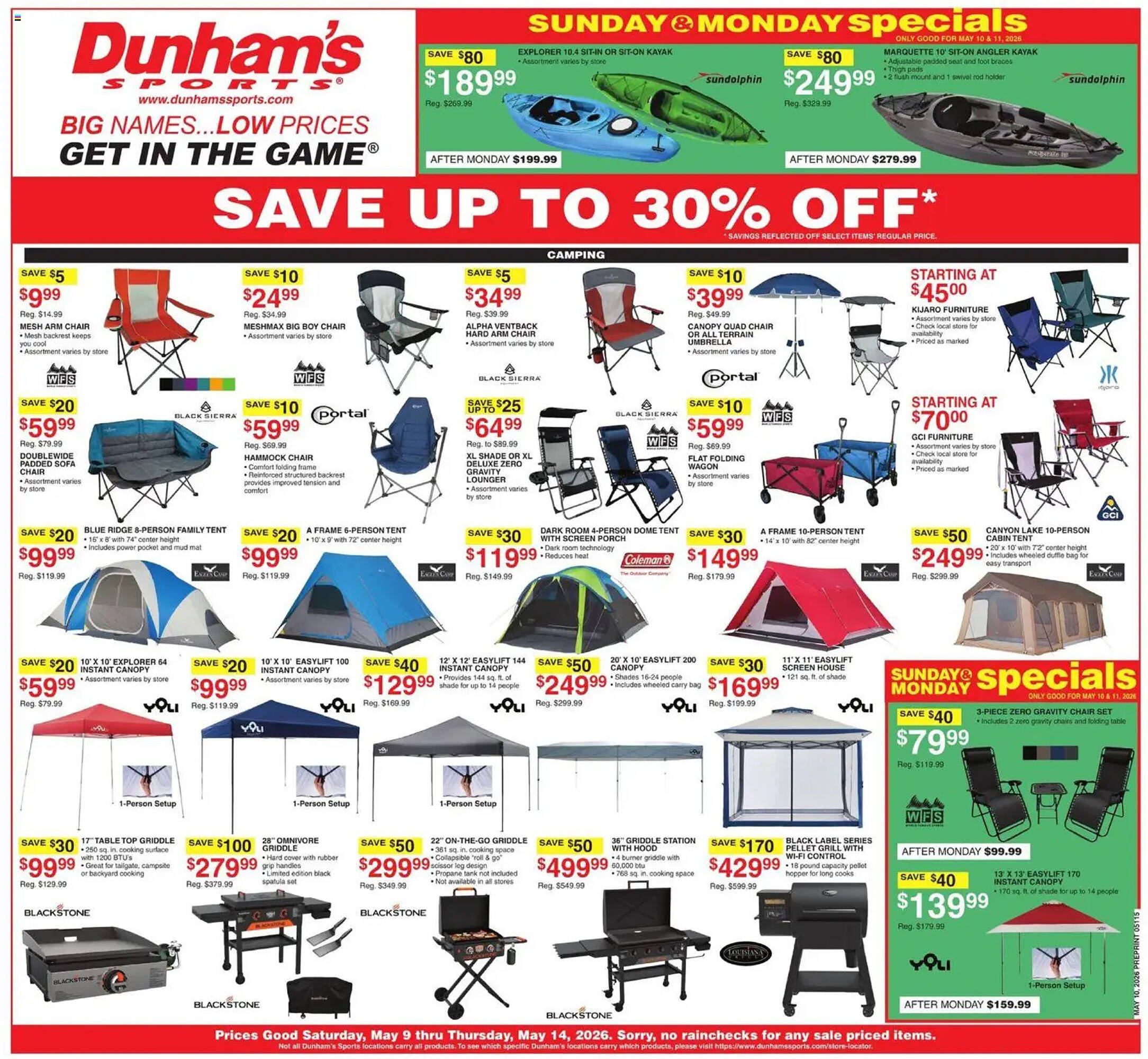 Dunham's Sports weekly ad