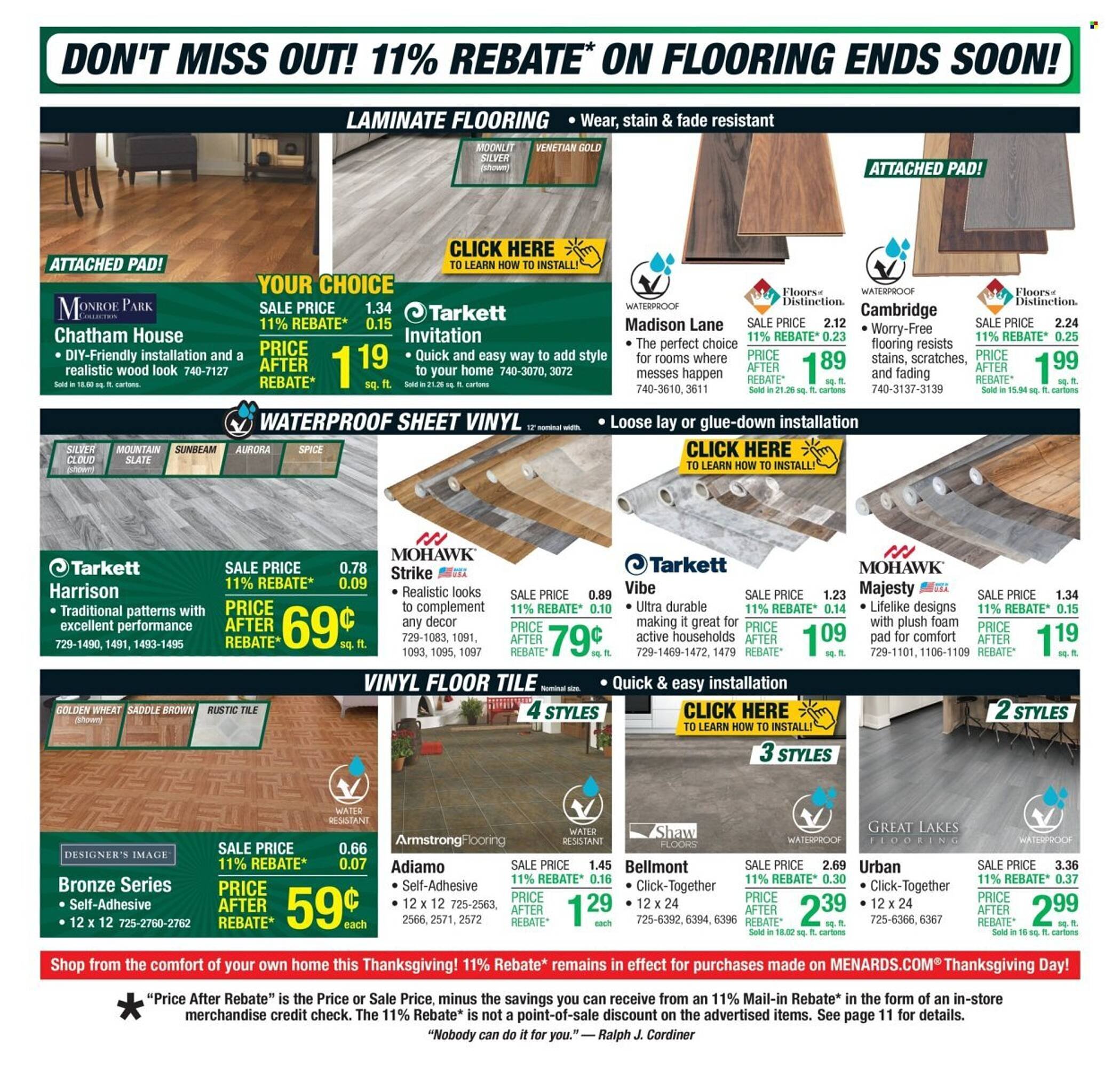 Menards weekly ad