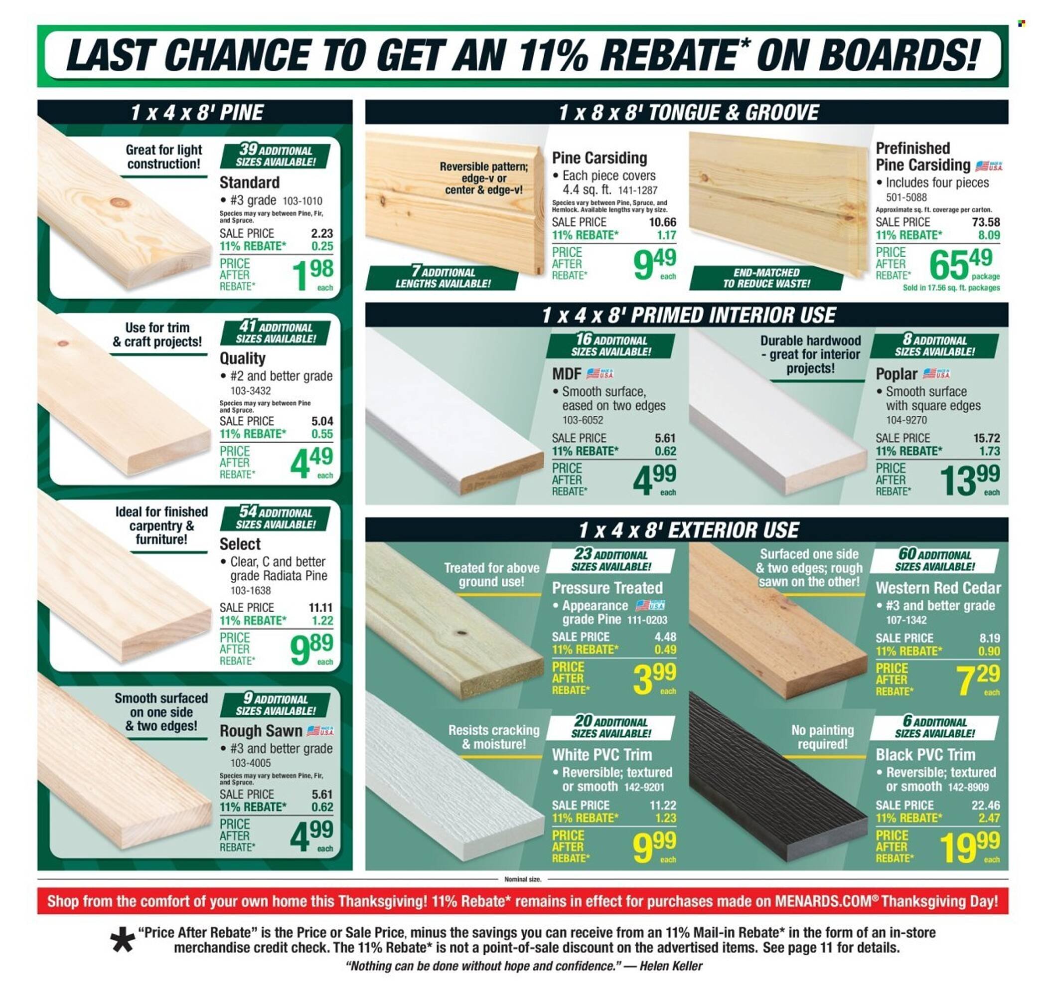 Menards weekly ad