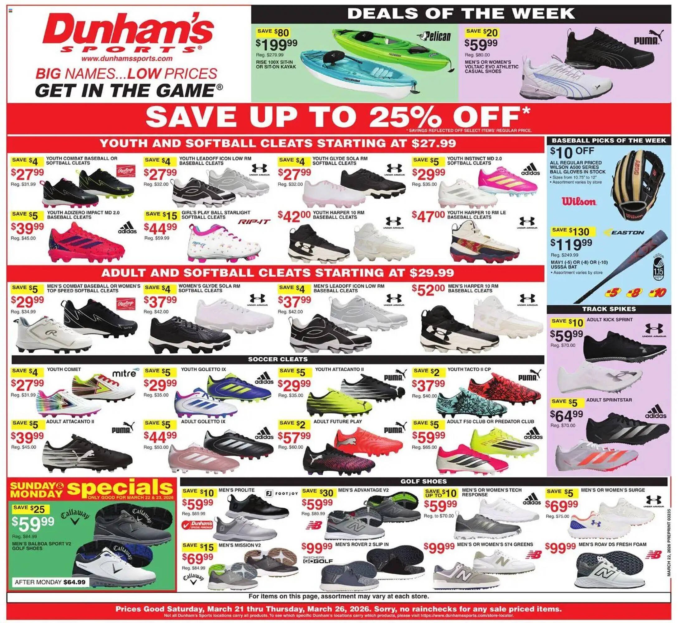 Dunham's Sports weekly ad