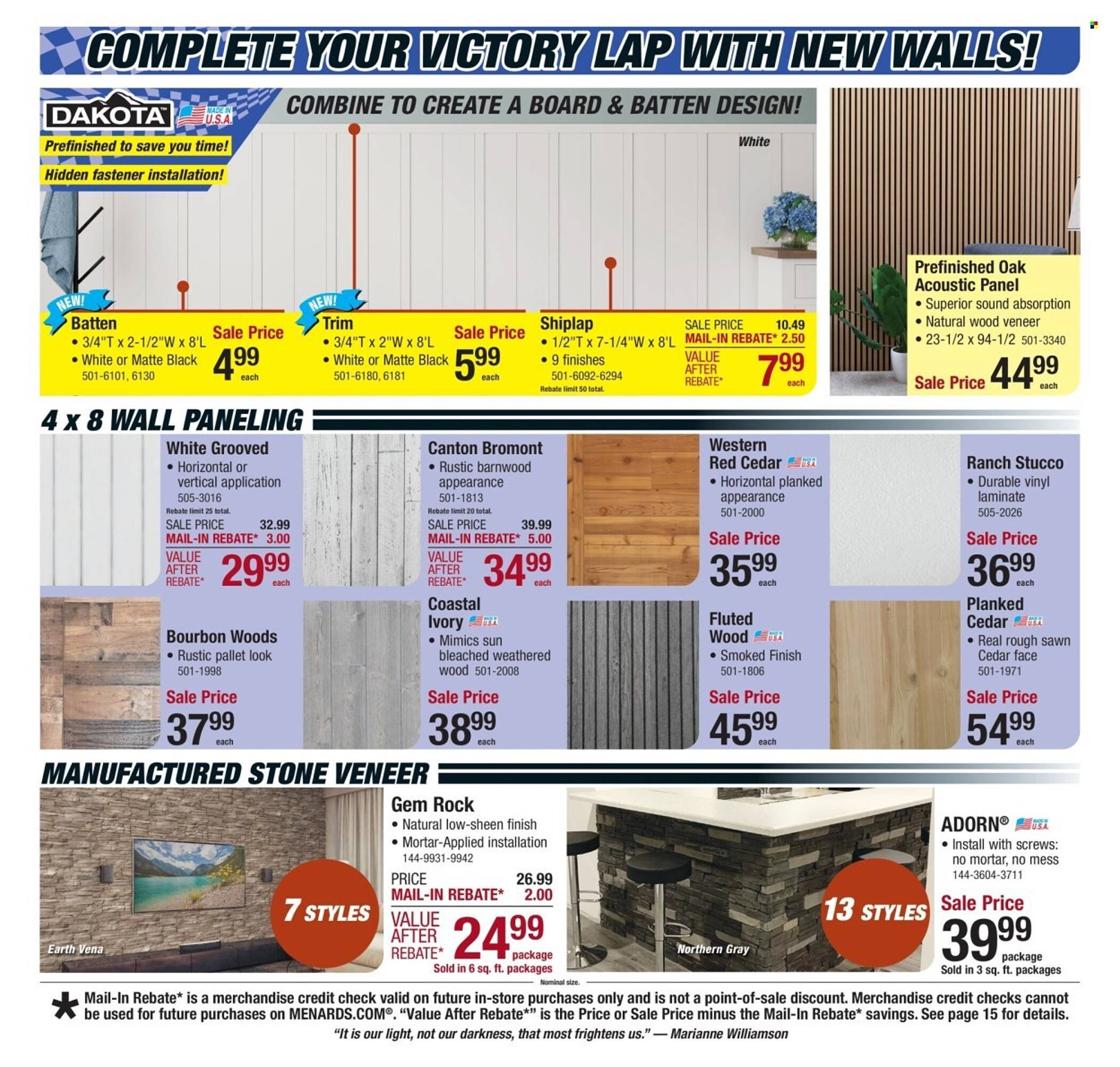 Menards weekly ad