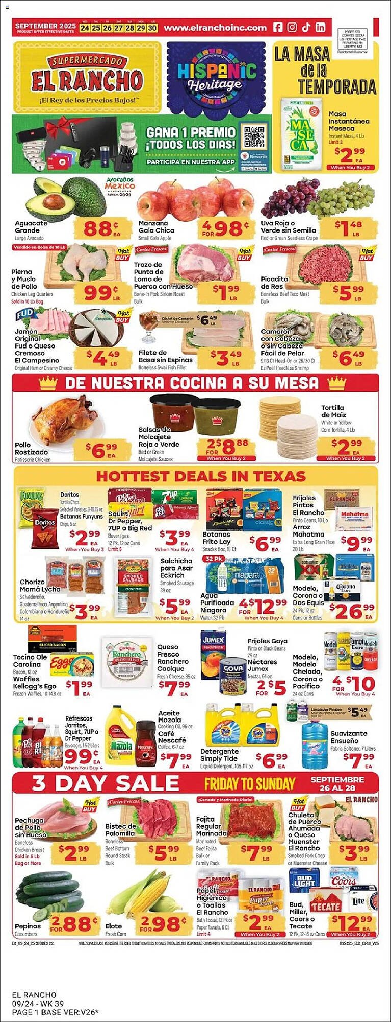 Supermercado El Rancho weekly ad (2025-09-24 - 2025-09-30) | 1
