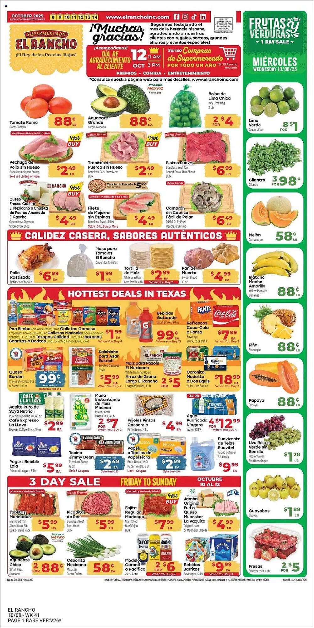 Supermercado El Rancho weekly ad (2025-10-08 - 2025-10-15) | 1