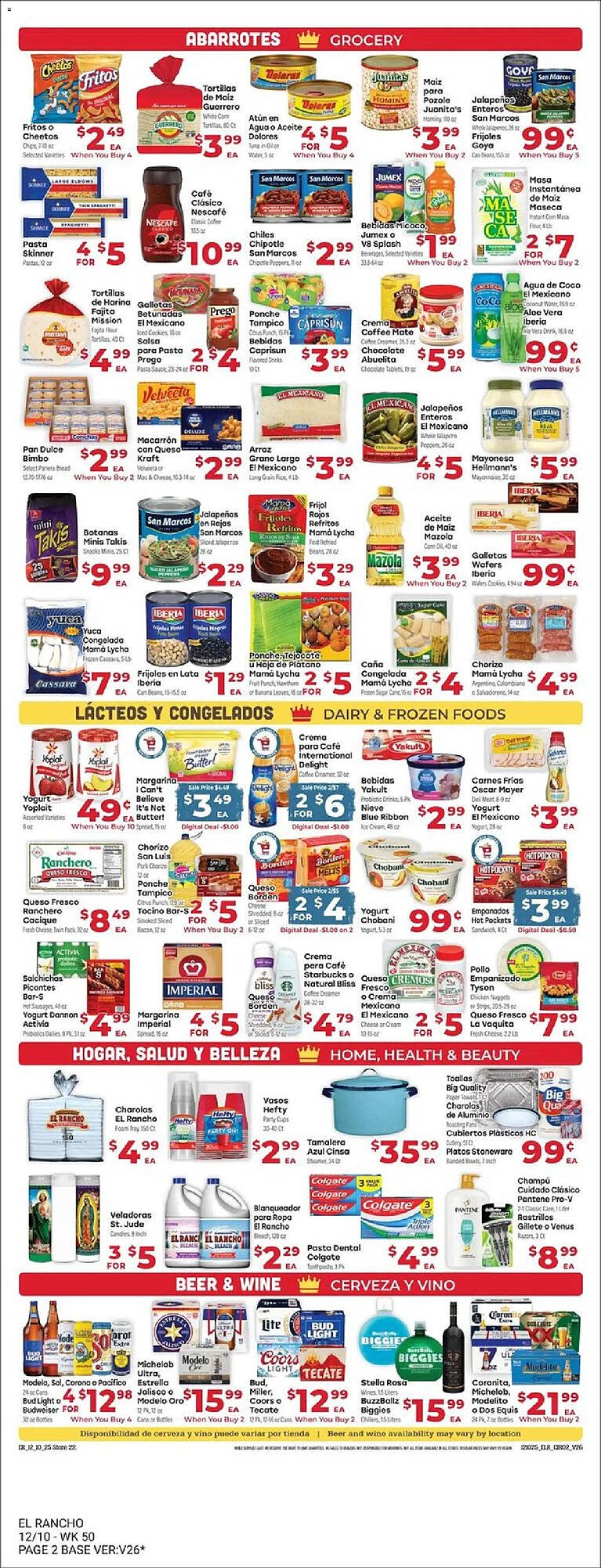 Supermercado El Rancho weekly ad