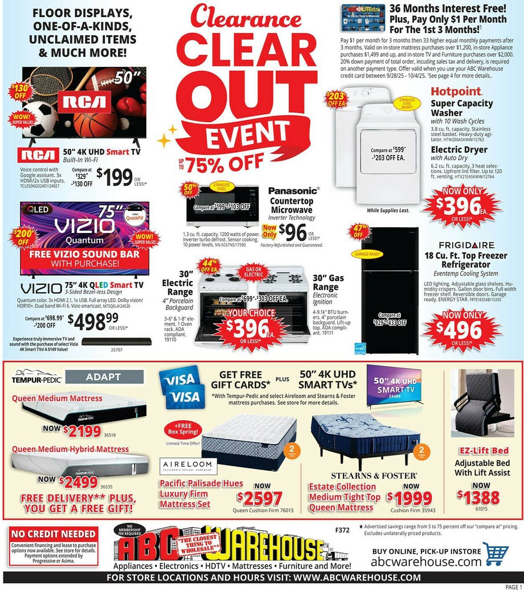 ABC Warehouse weekly ad (2025-09-28 - 2025-10-04) | 1