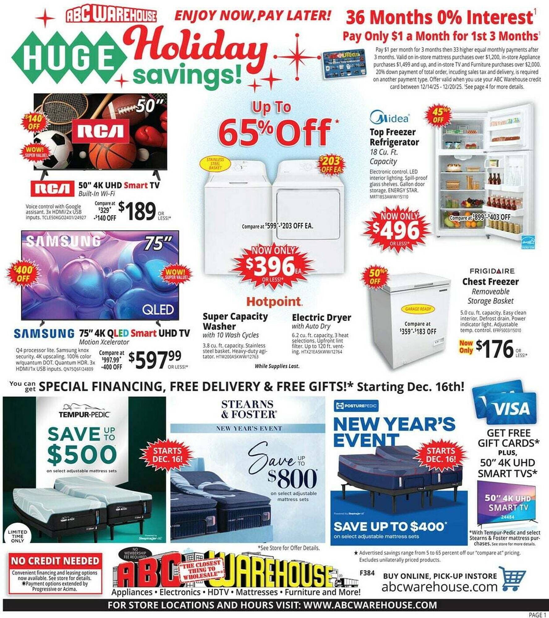 ABC Warehouse weekly ad