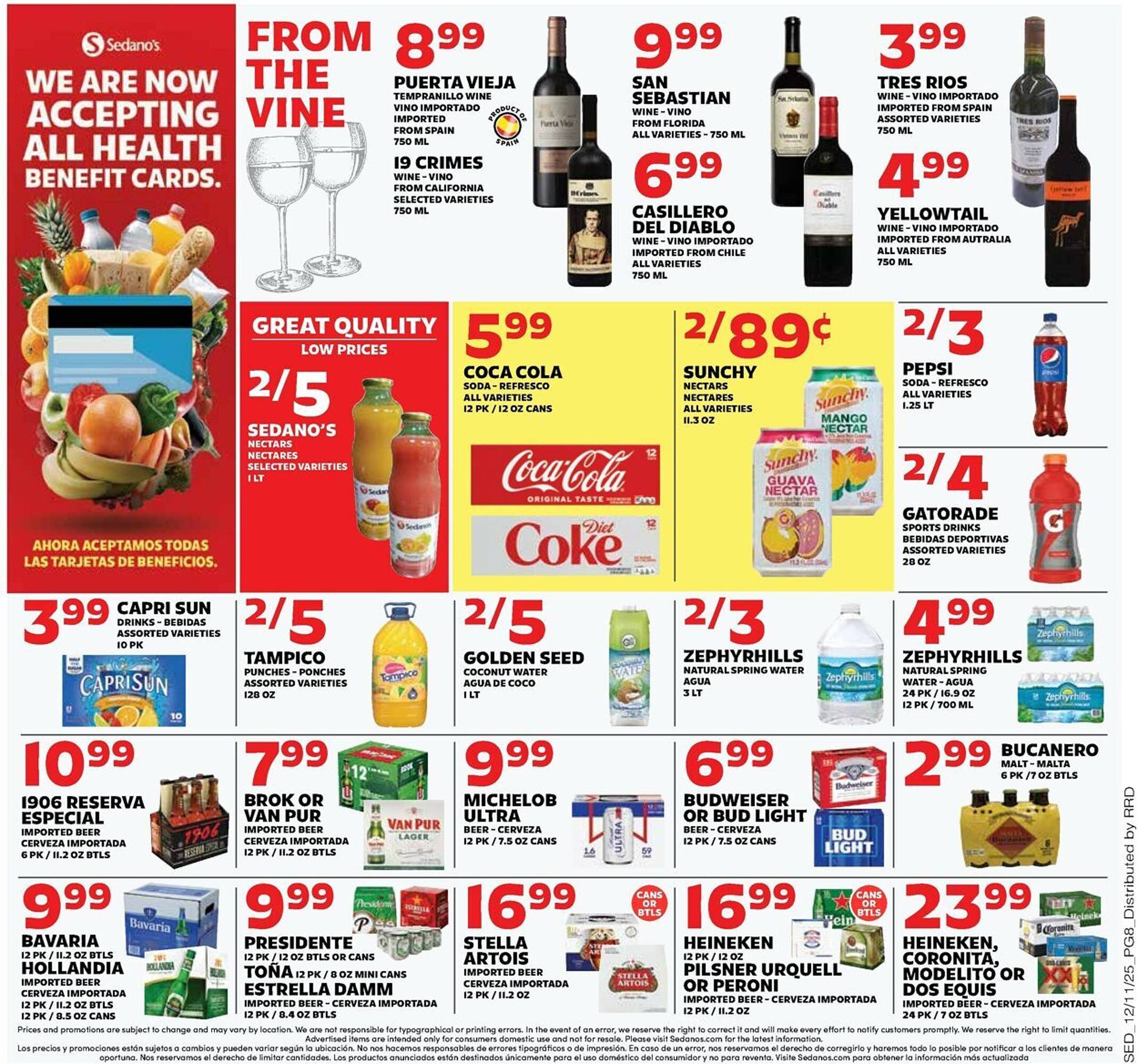 Sedano&#039;s weekly ad