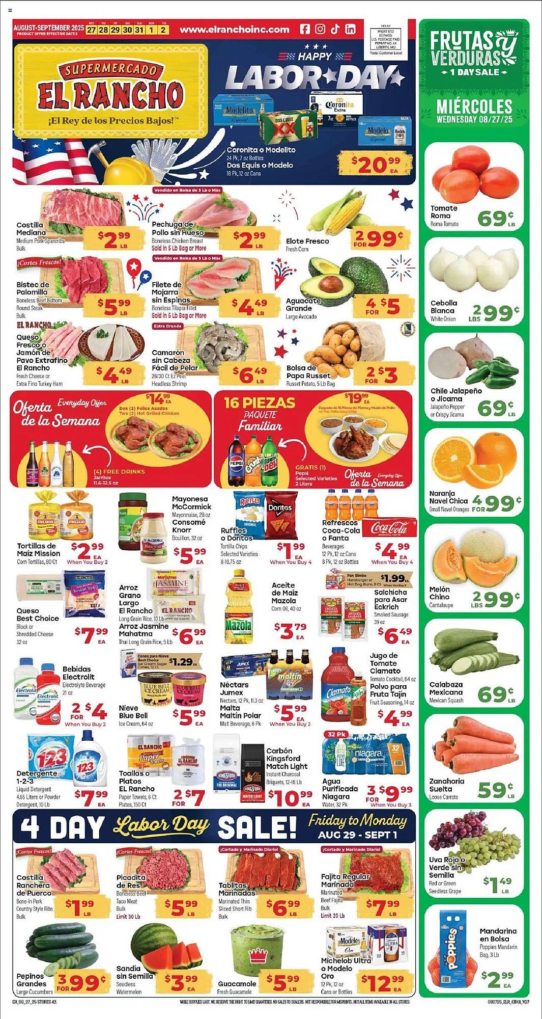 Supermercado El Rancho Weekly Ad (2025-08-27 - 2025-09-02) | 1