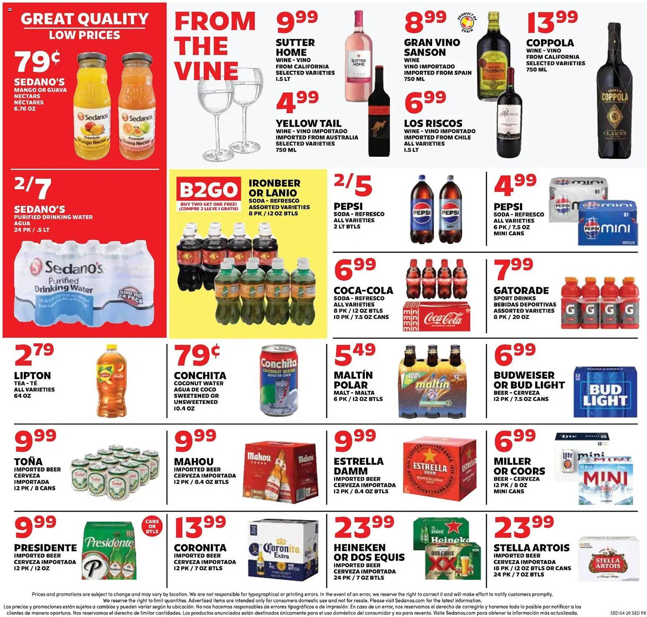 Sedano's weekly ad
