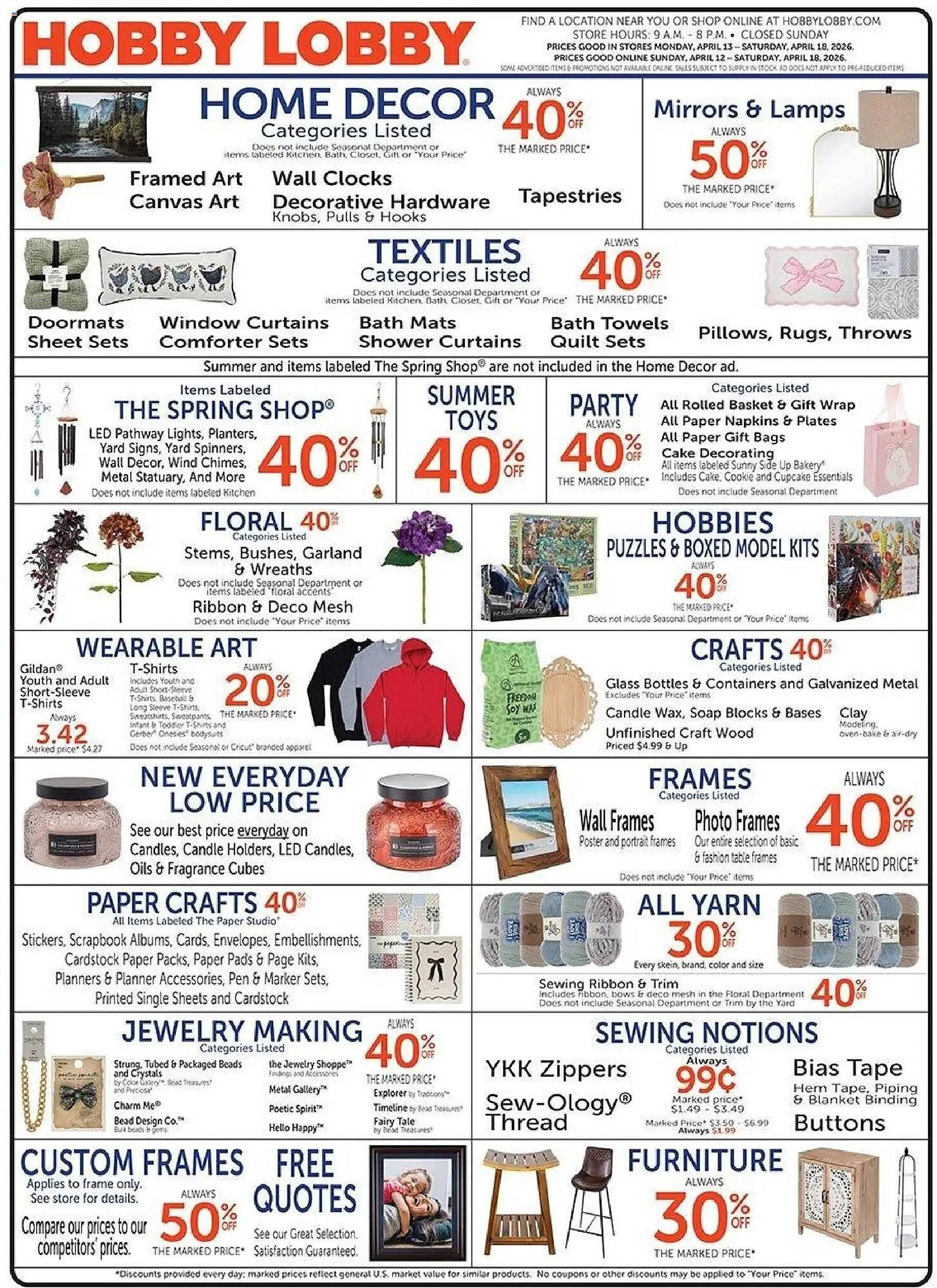 Hobby Lobby weekly ad
