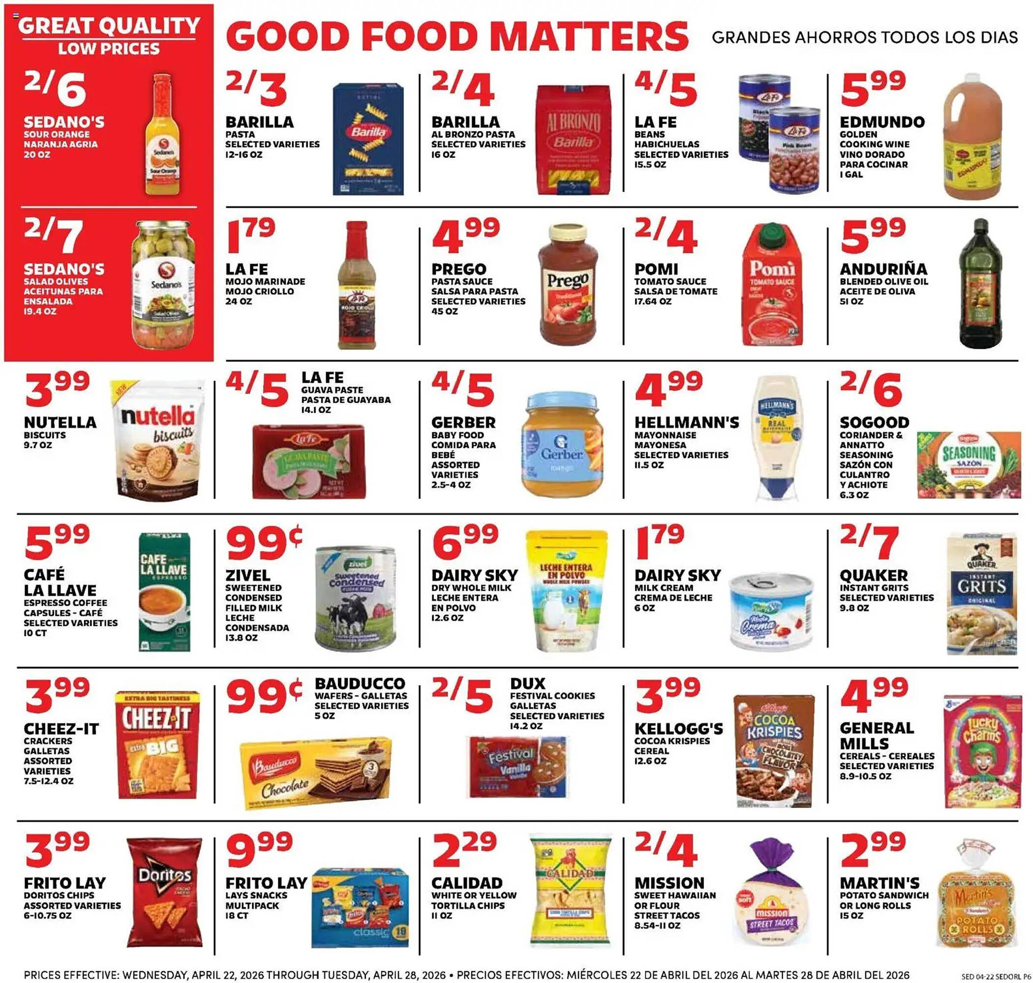 Sedano's weekly ad