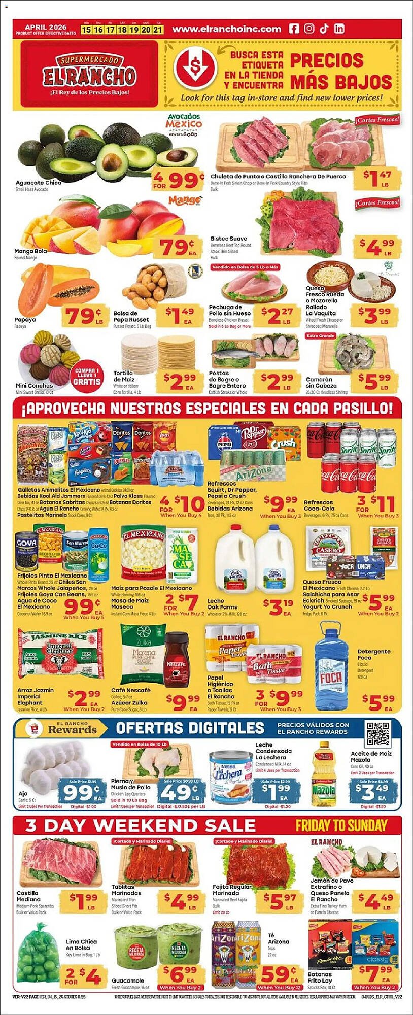 Supermercado El Rancho weekly ad