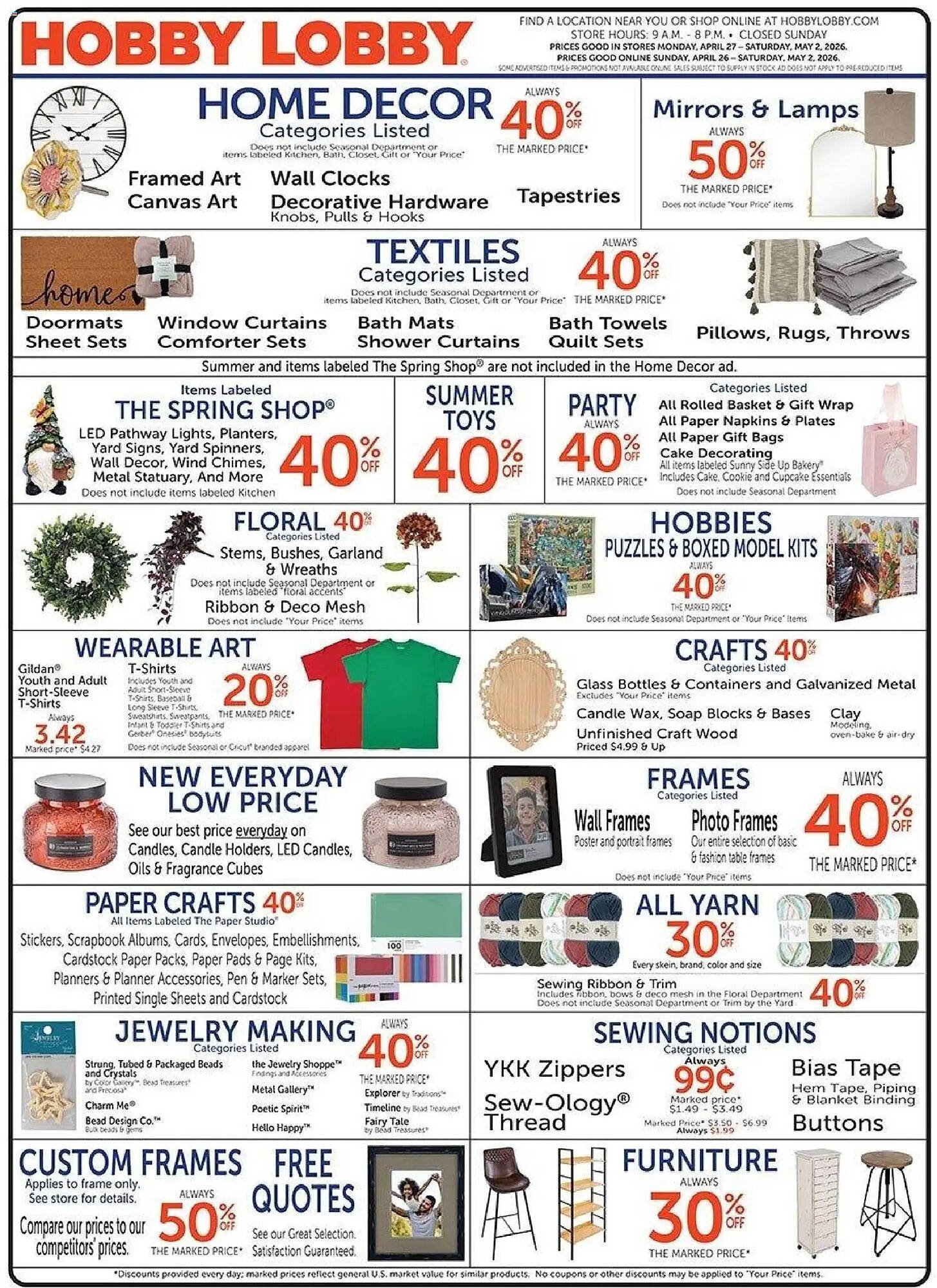 Hobby Lobby weekly ad