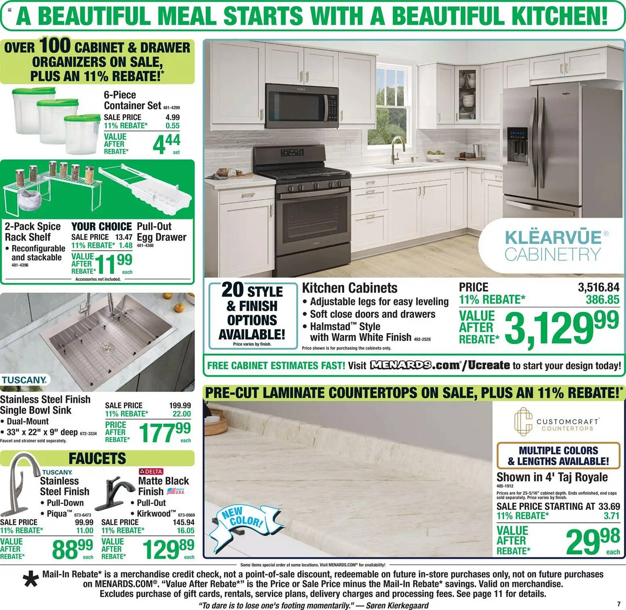 Menards weekly ad