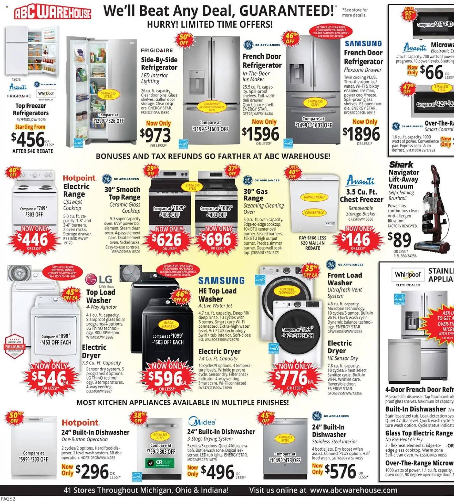 ABC Warehouse weekly ad