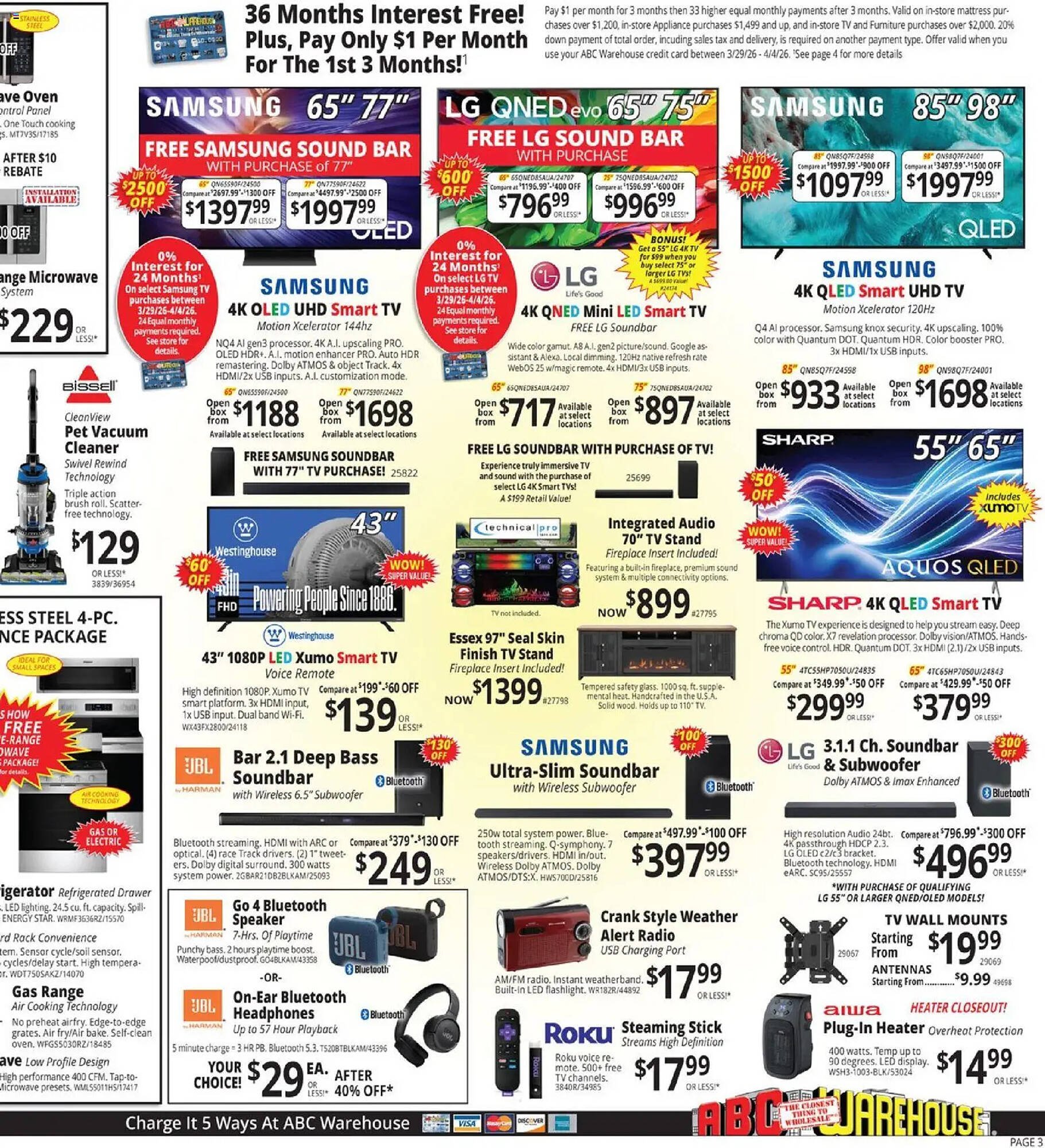 ABC Warehouse weekly ad