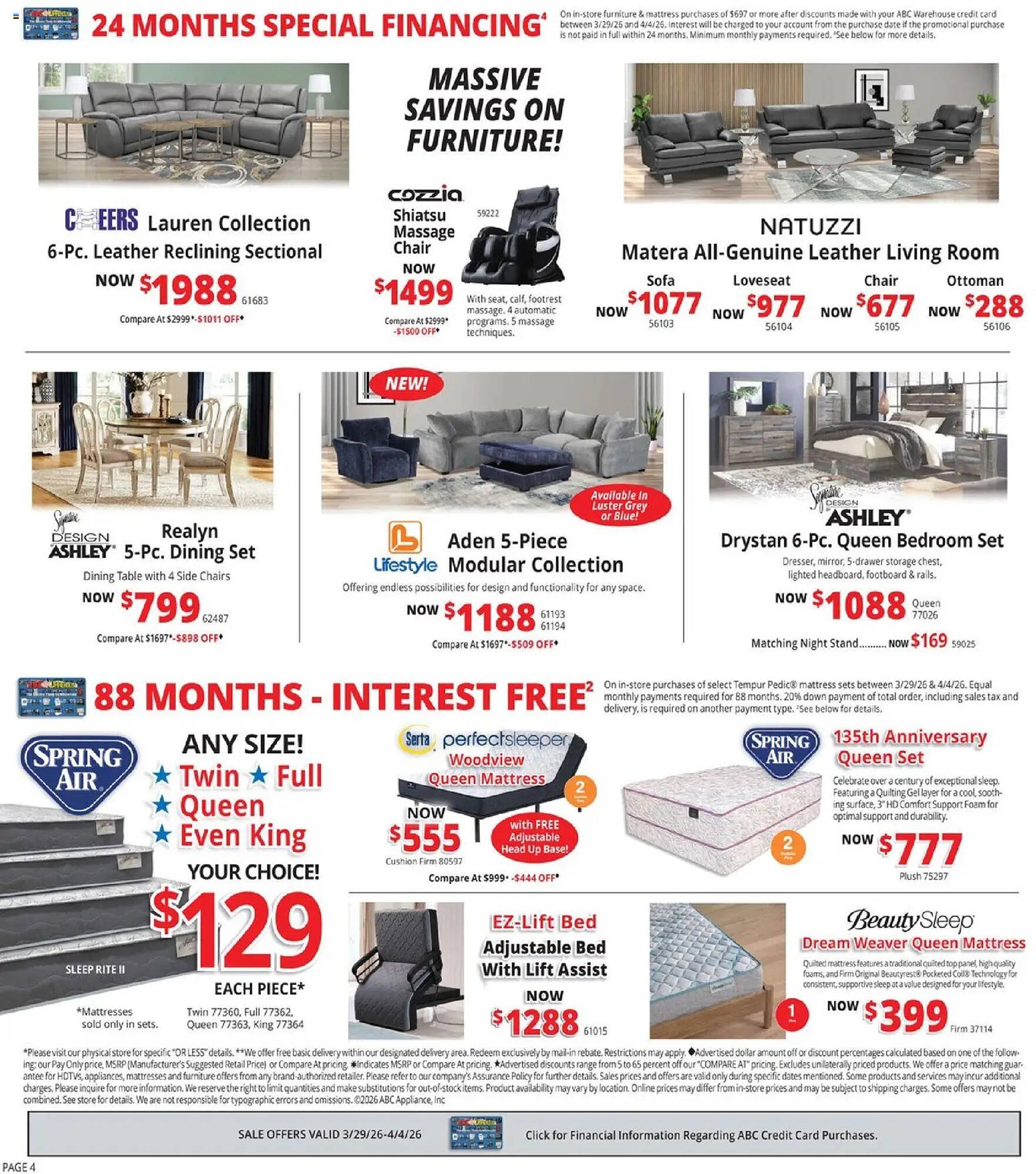 ABC Warehouse weekly ad