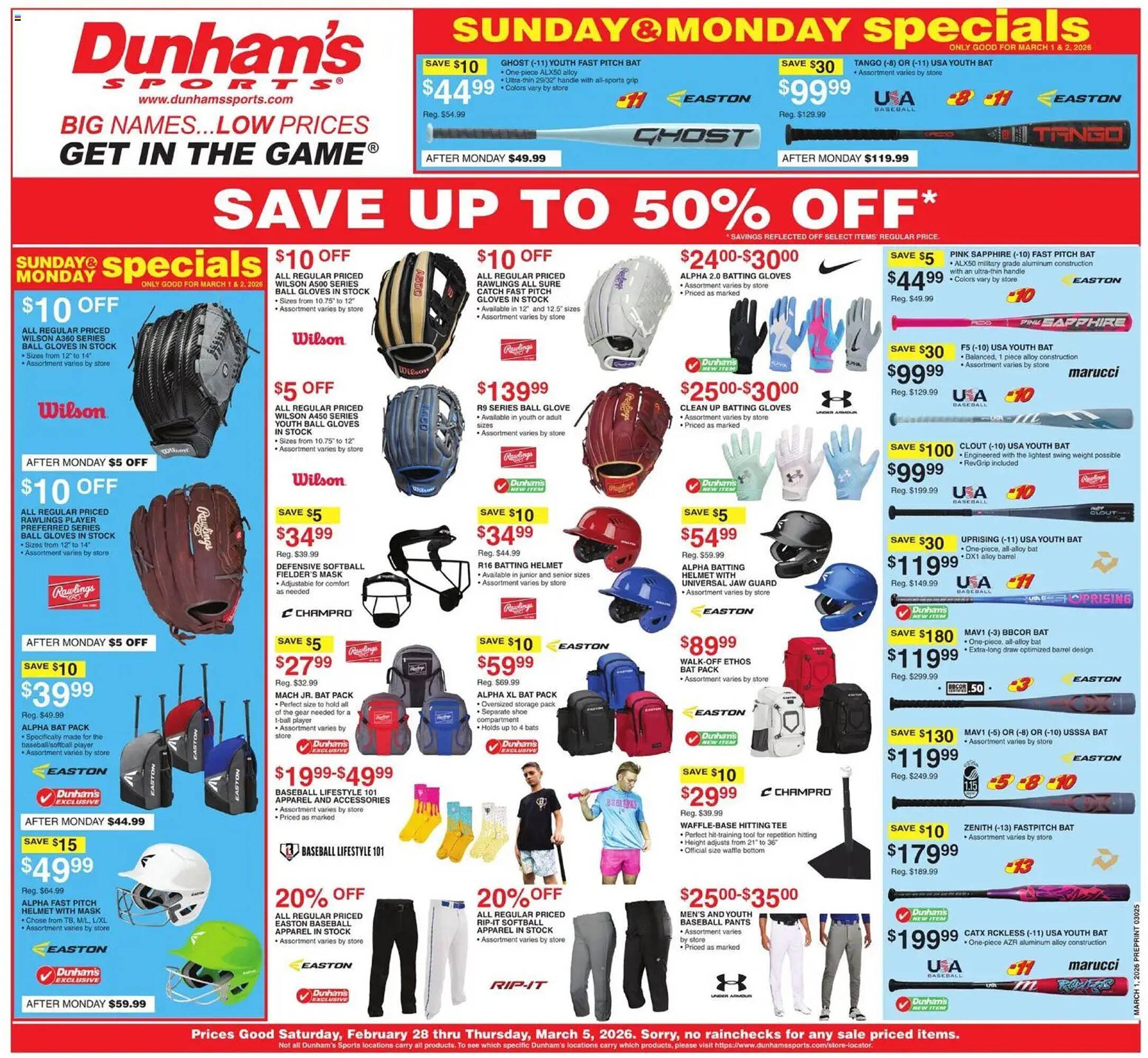 Dunham's Sports weekly ad