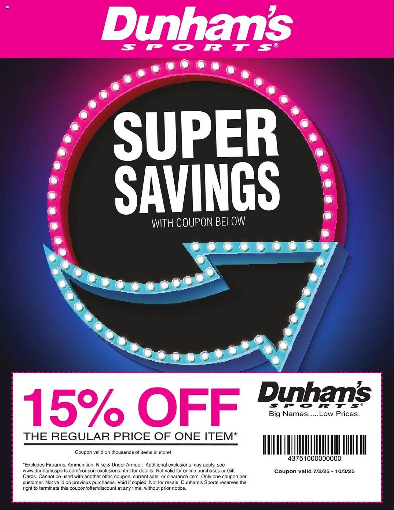 Dunham&#039;s Sports Weekly Ad (2025-07-18 - 2025-07-19) | 1