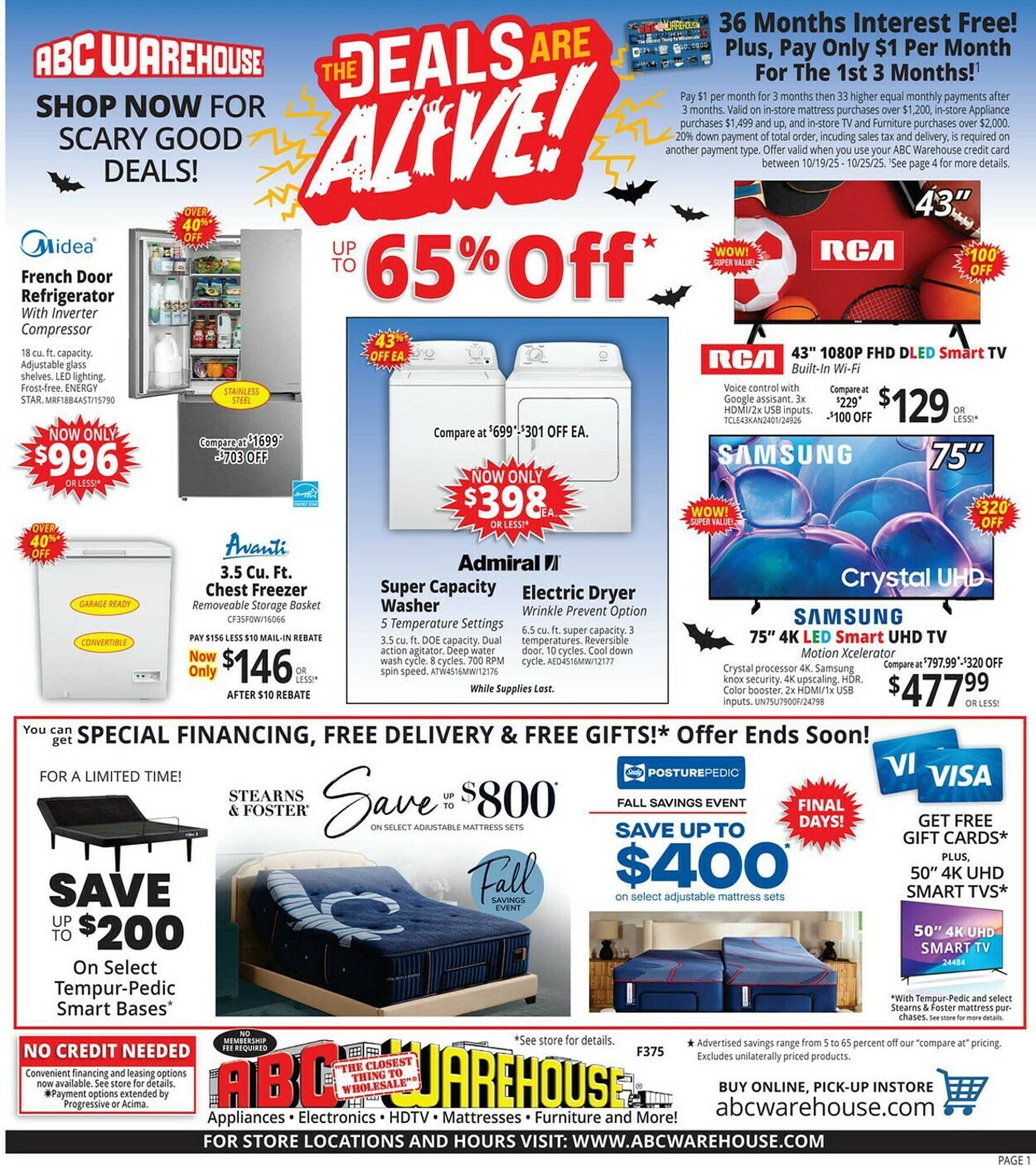 ABC Warehouse weekly ad (2025-10-19 - 2025-10-25) | 1