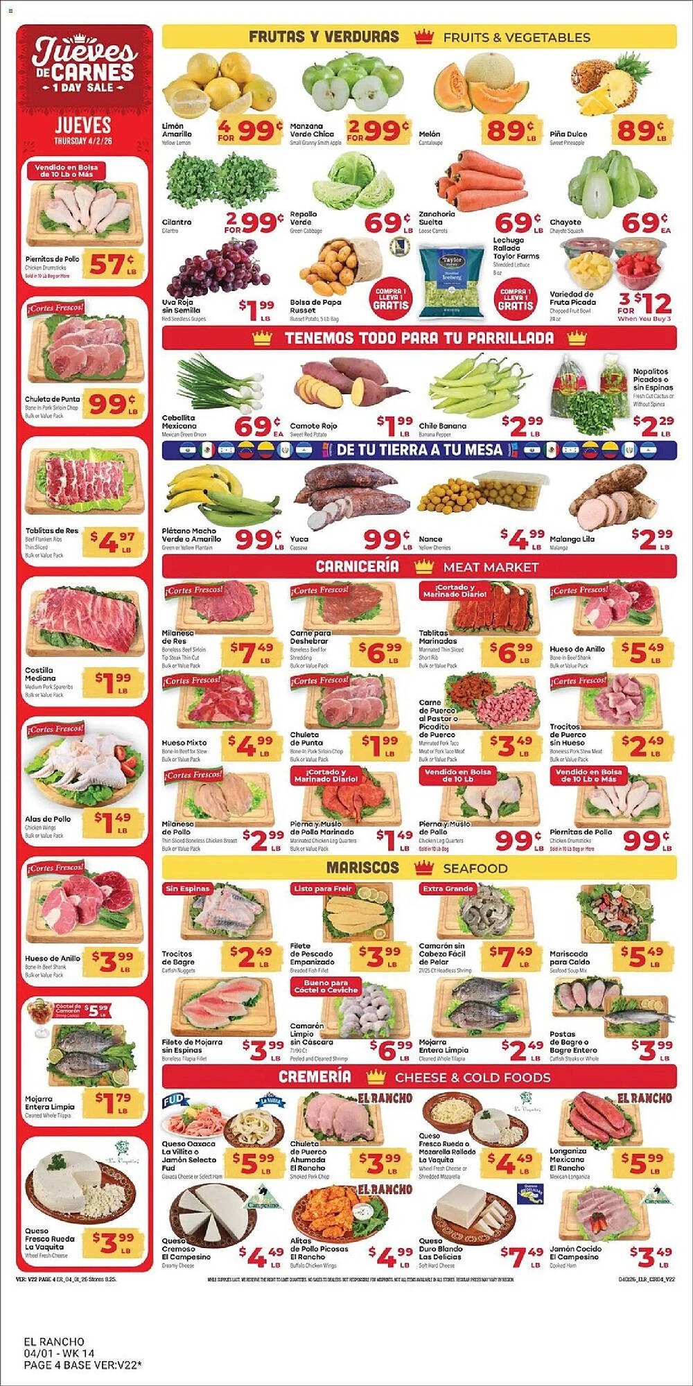 Supermercado El Rancho weekly ad