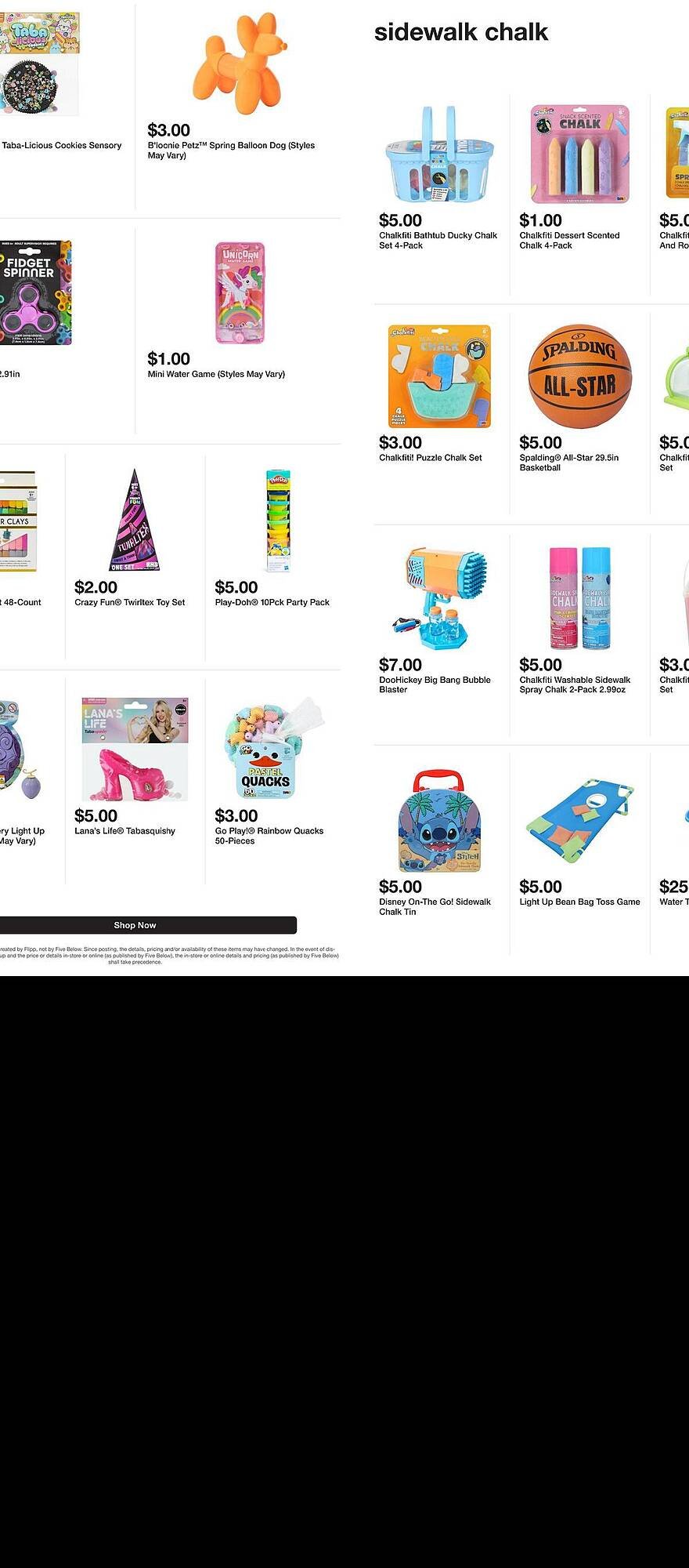 Five Below weekly ad