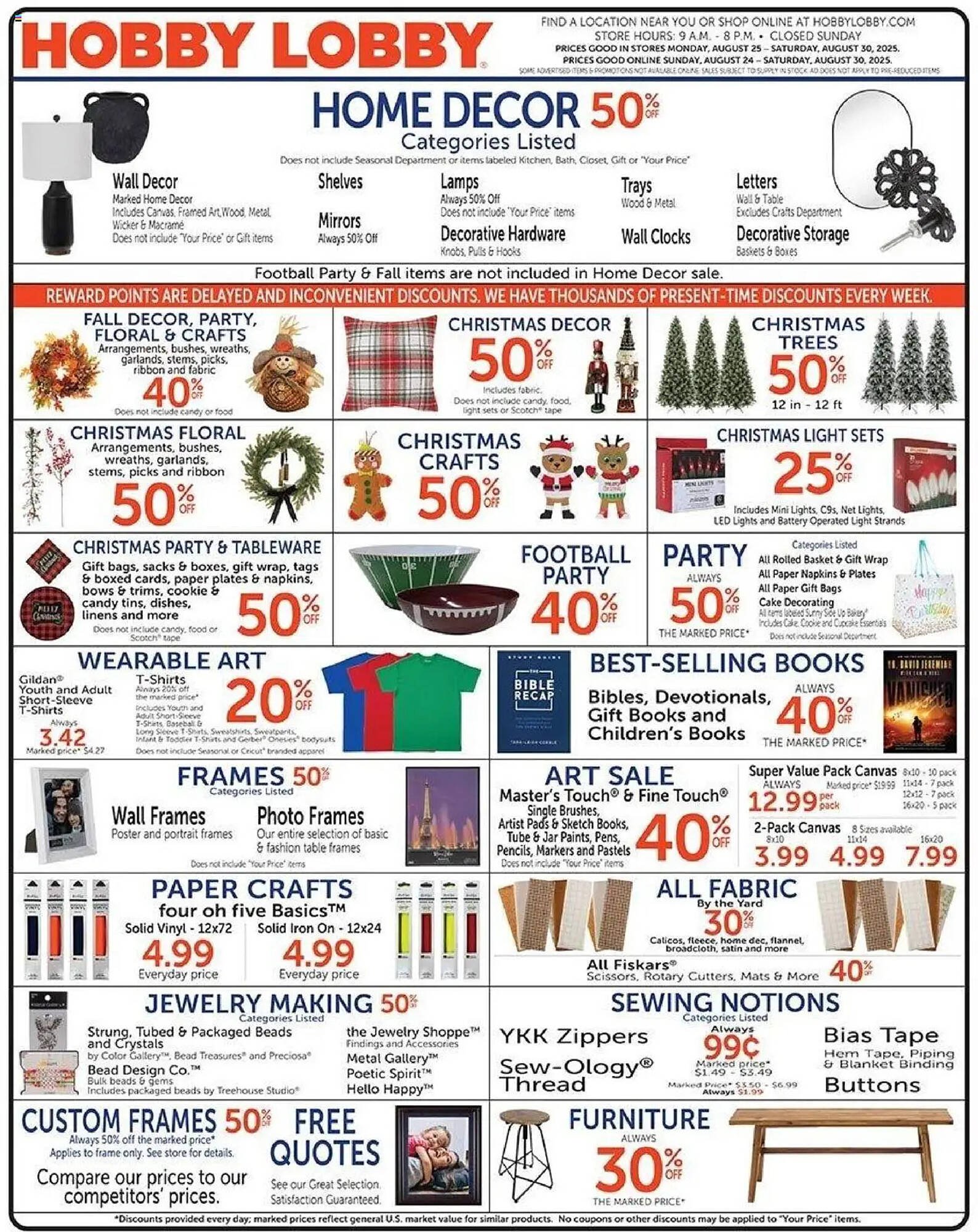 Hobby Lobby Weekly Ad (2025-08-24 - 2025-08-30) | 1