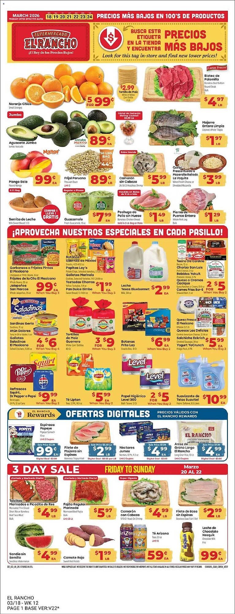 Supermercado El Rancho weekly ad