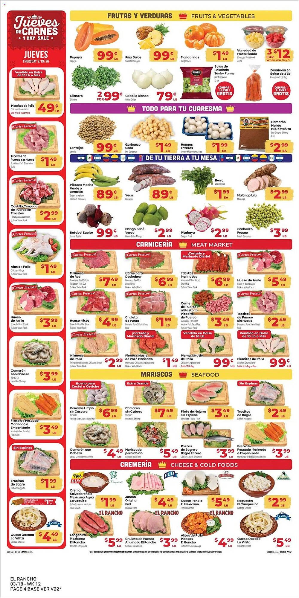 Supermercado El Rancho weekly ad