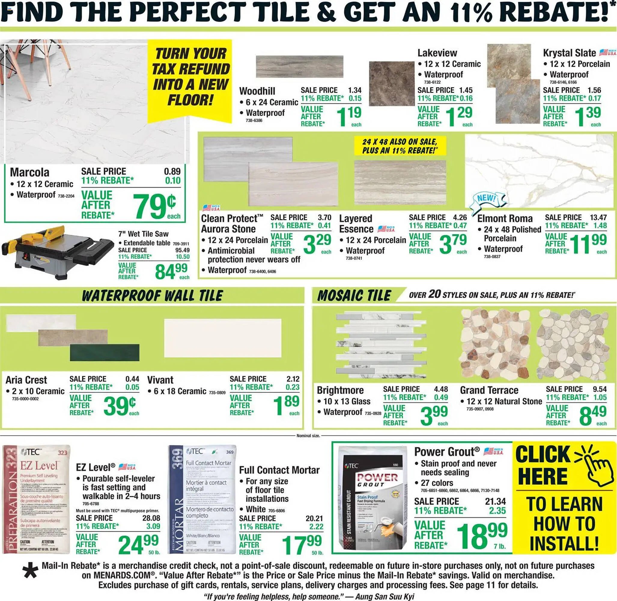 Menards weekly ad