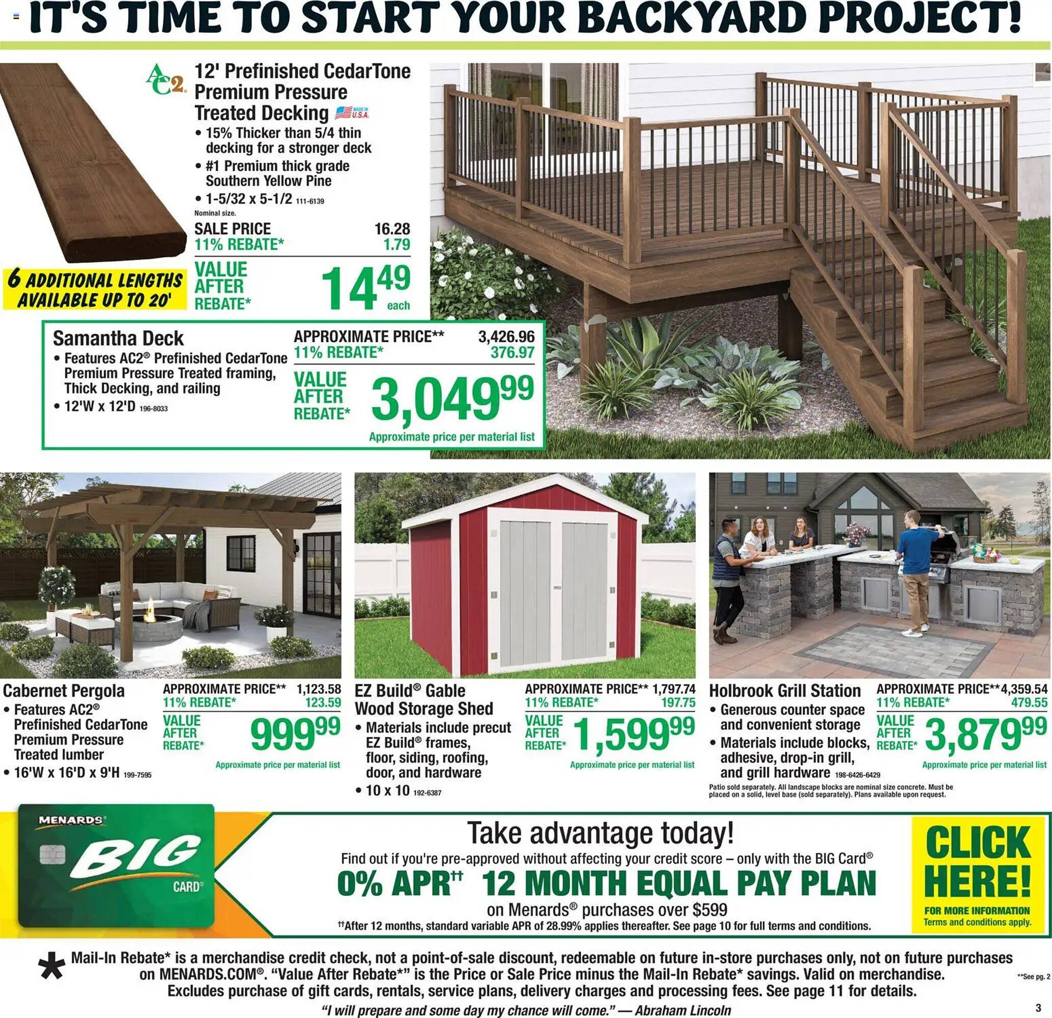 Menards weekly ad