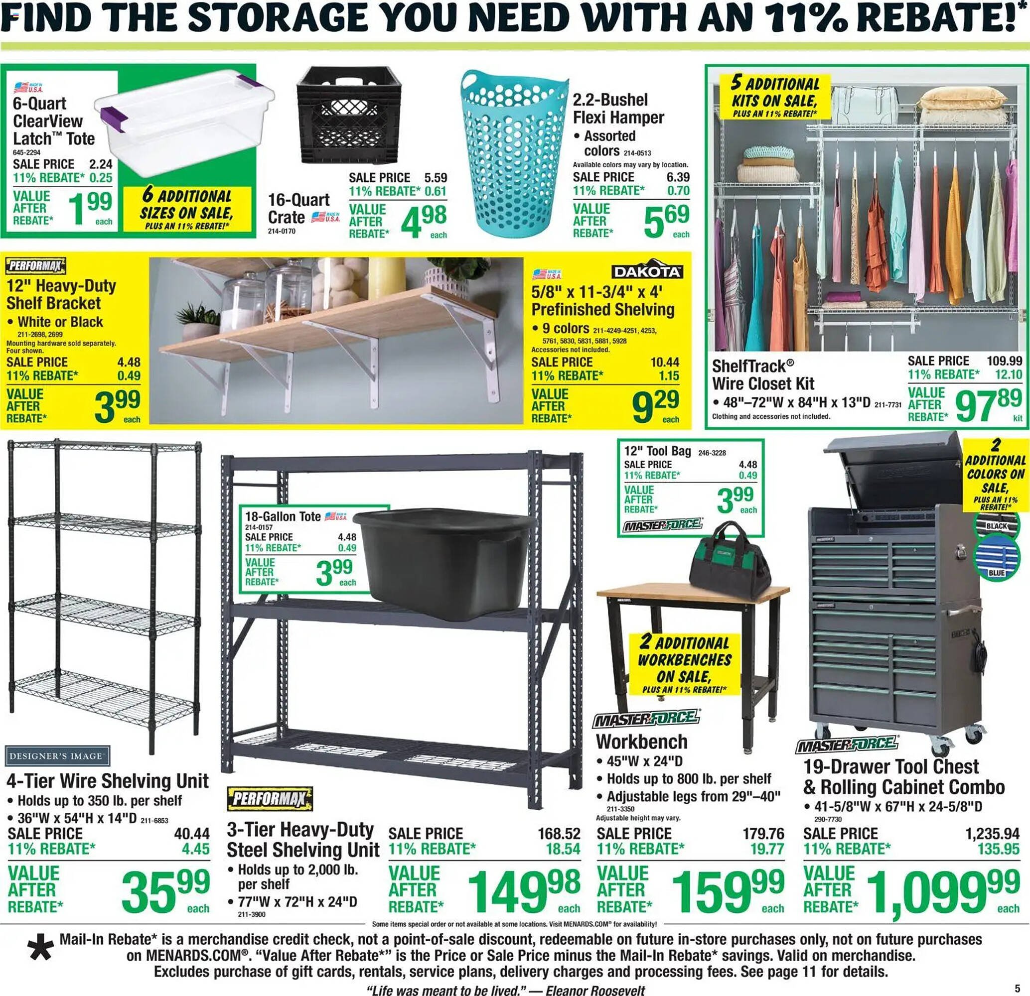 Menards weekly ad
