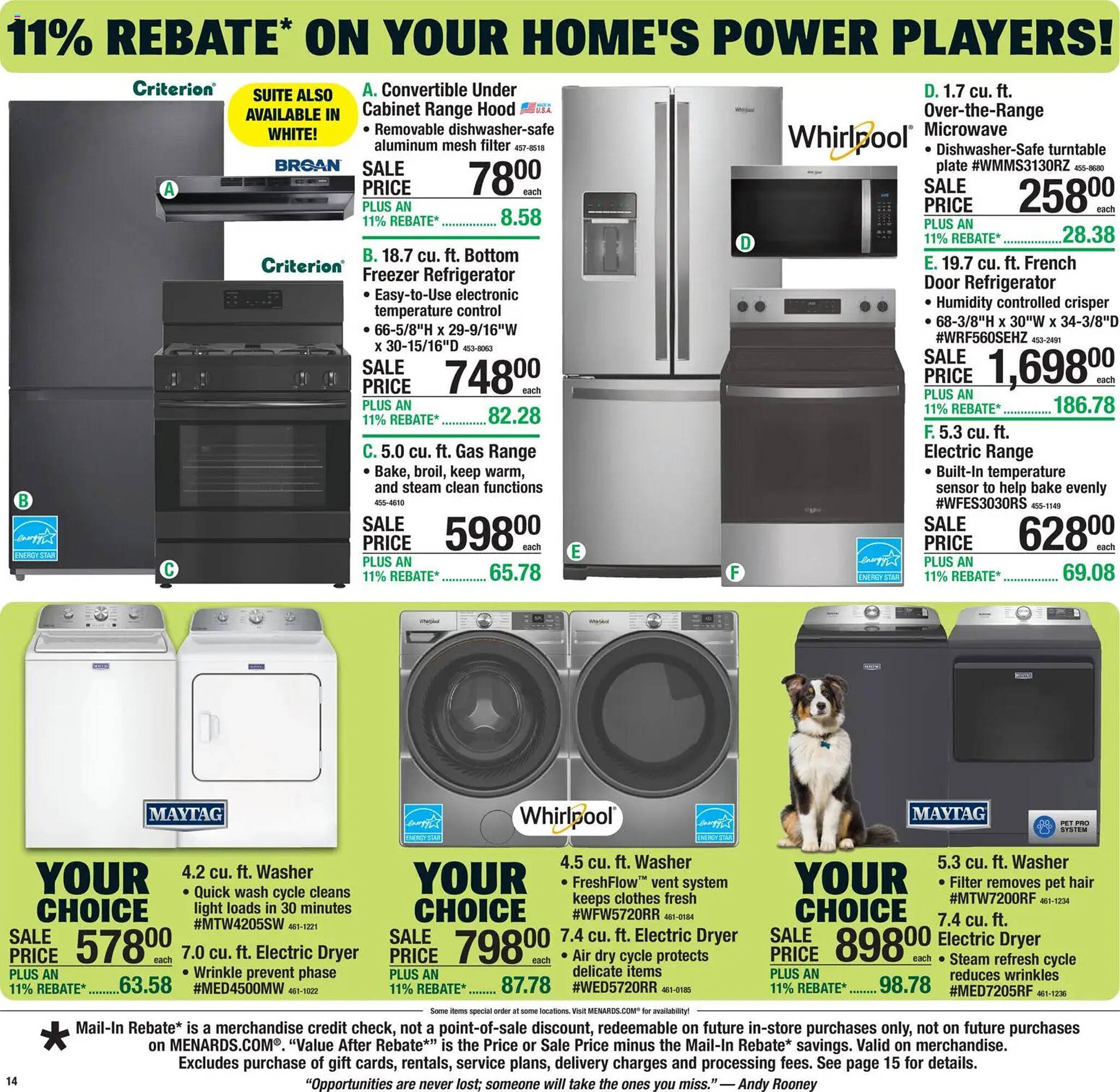 Menards weekly ad
