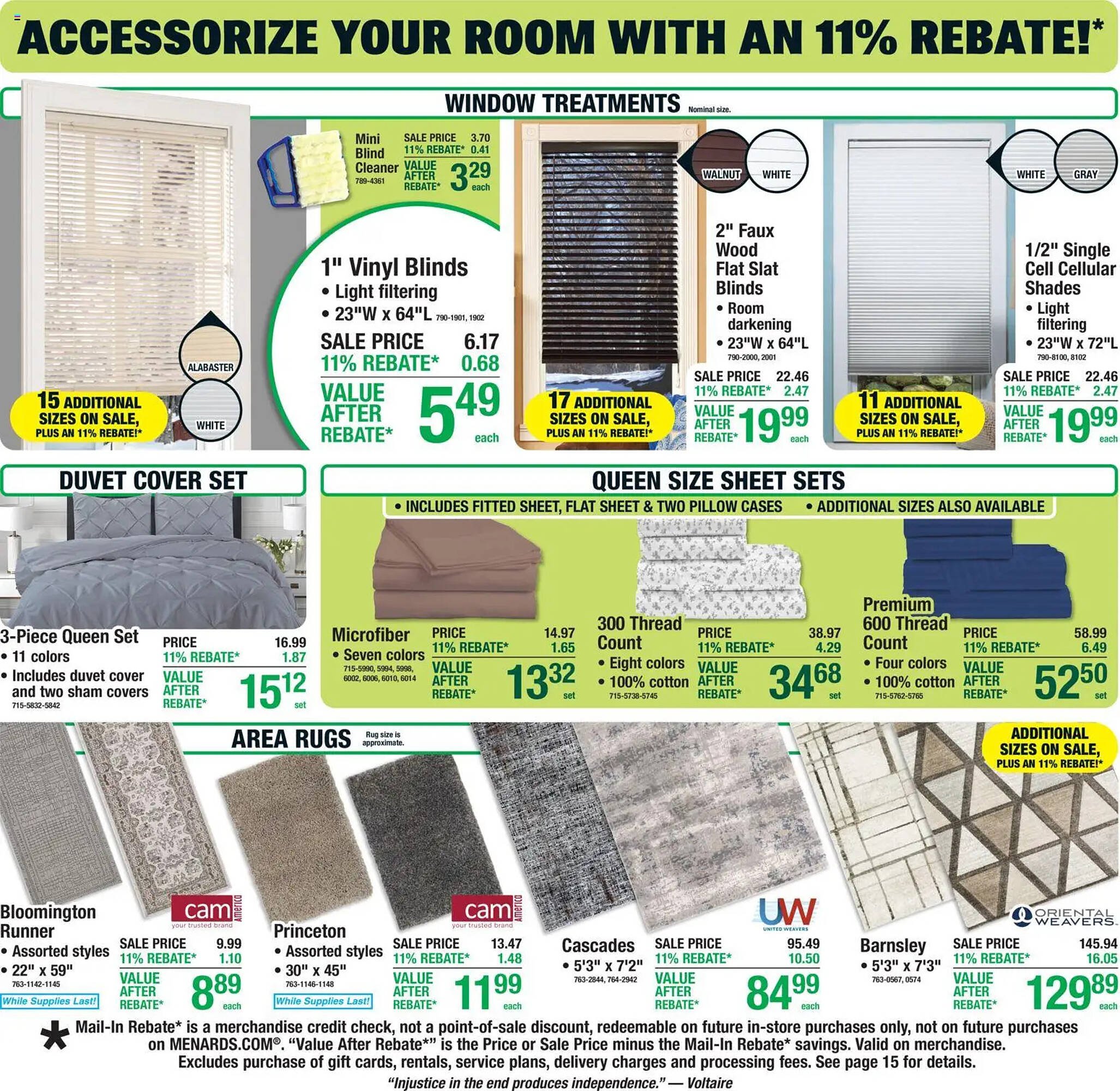 Menards weekly ad