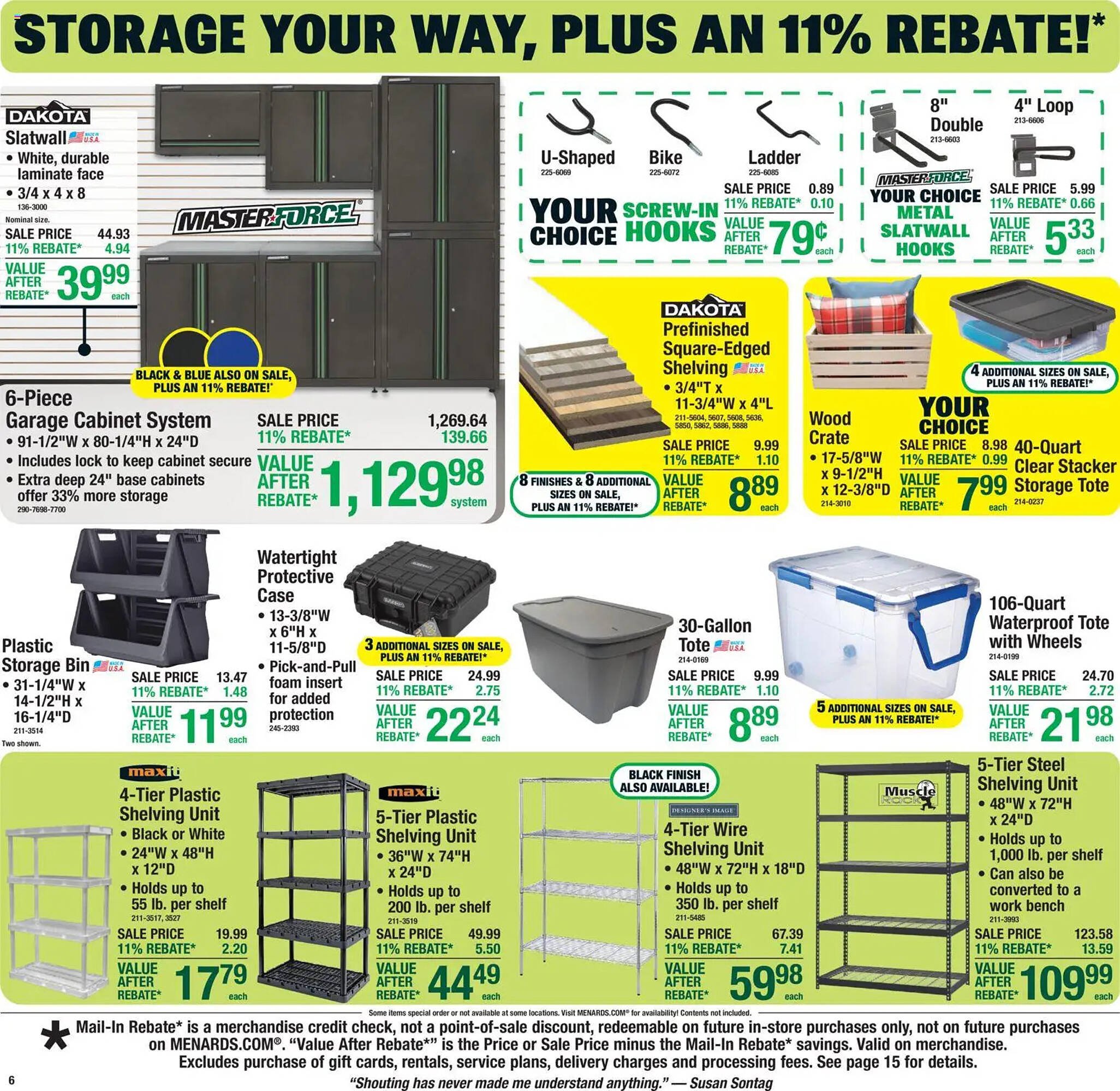 Menards weekly ad