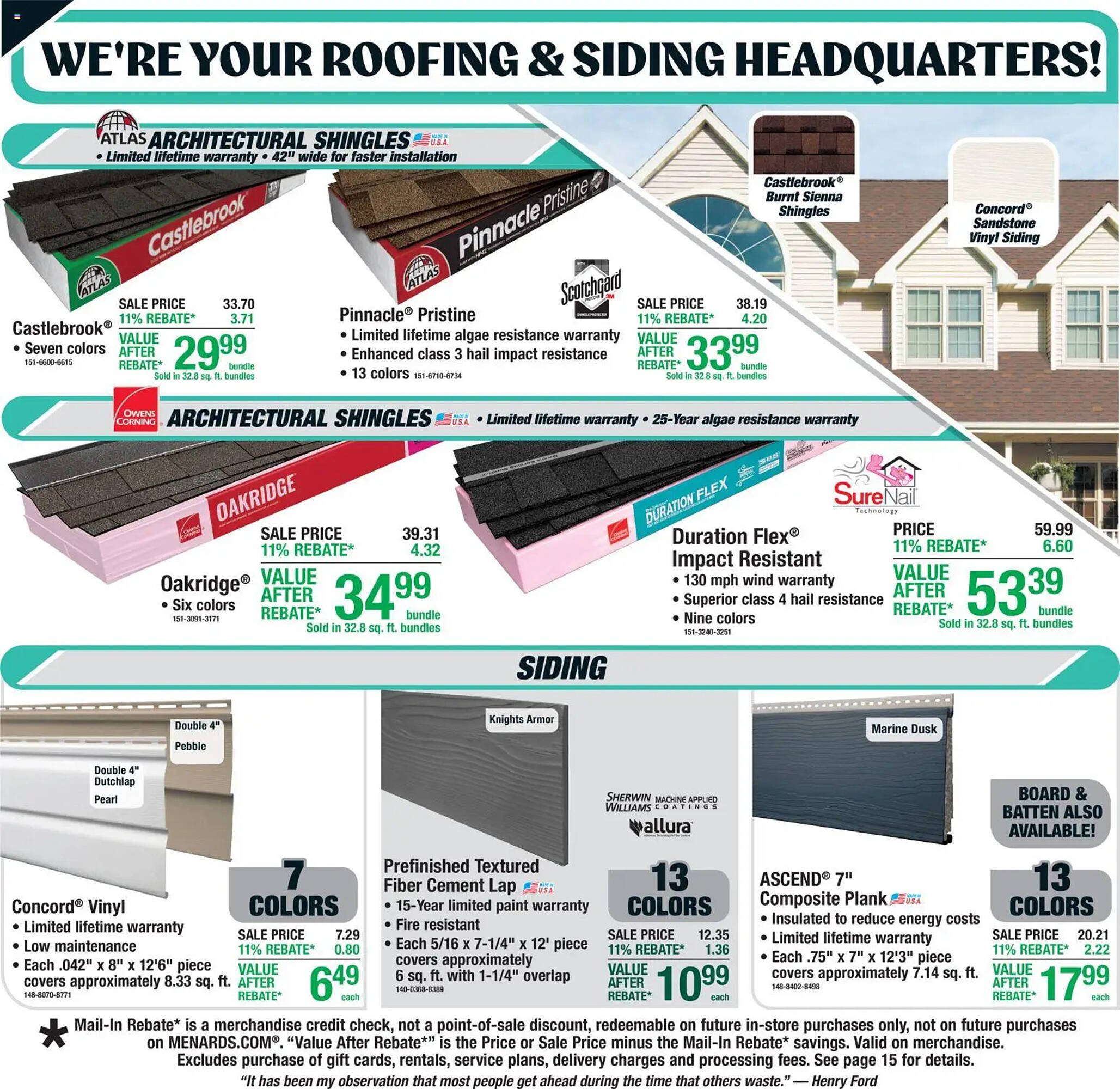 Menards weekly ad